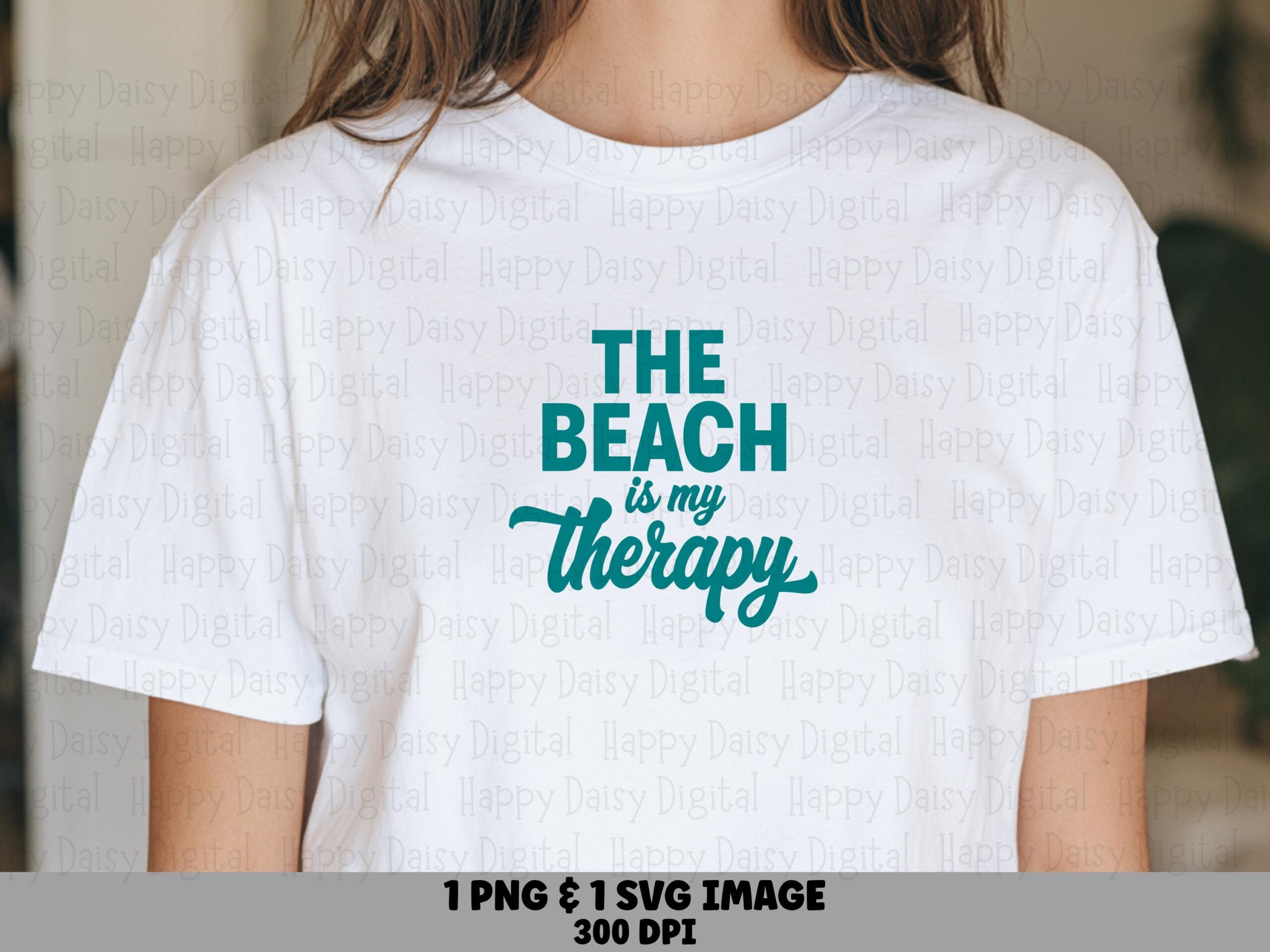 The Beach Is My Therapy SVG PNG Therapy Quote Sublimation Cricut Silhouette Canva Commercial Use POD