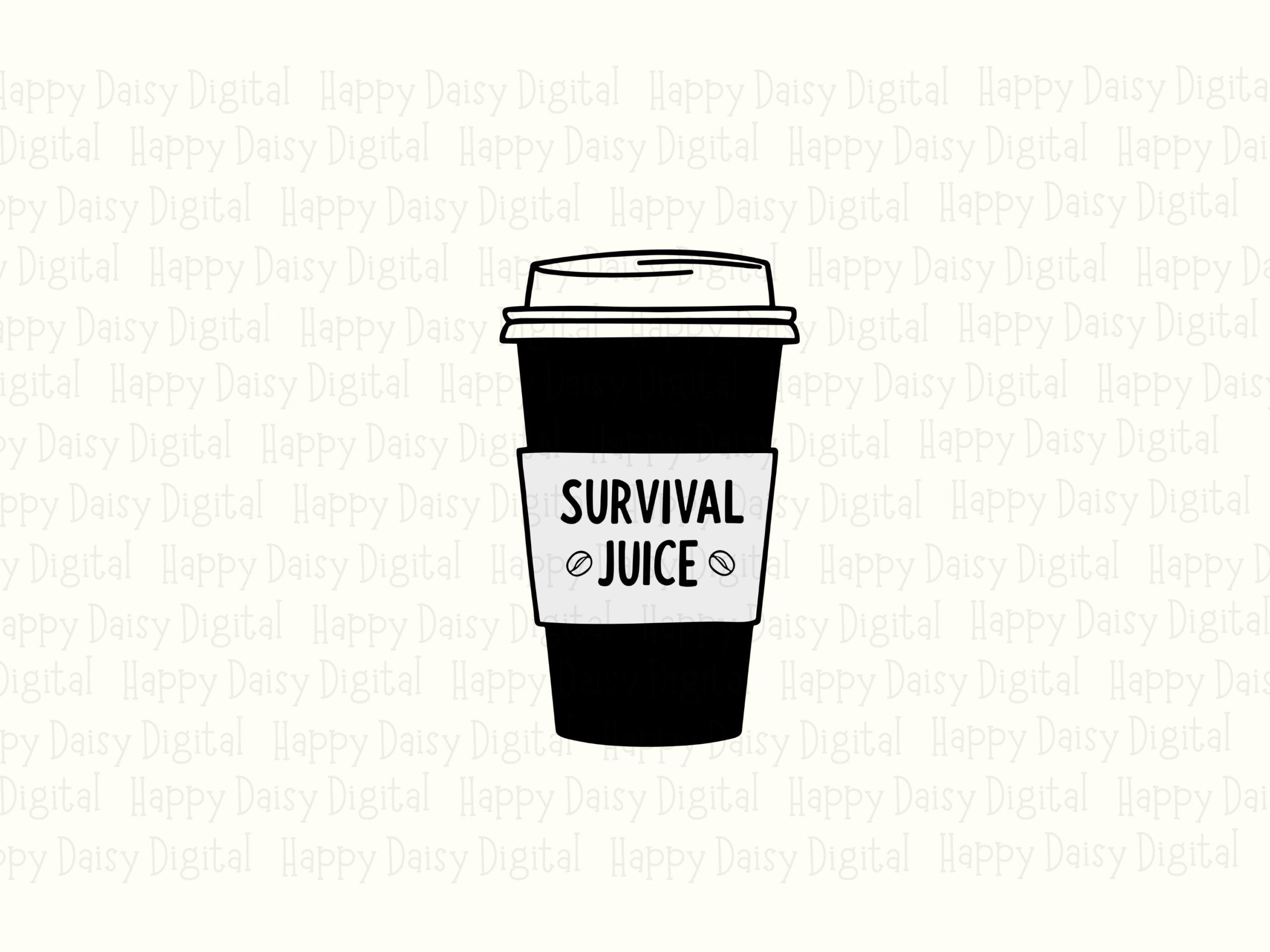 Survival Juice SVG PNG Survival Juice Coffee Cup Illustration Cricut Silhouette Canva Commercial Use POD - Image 2