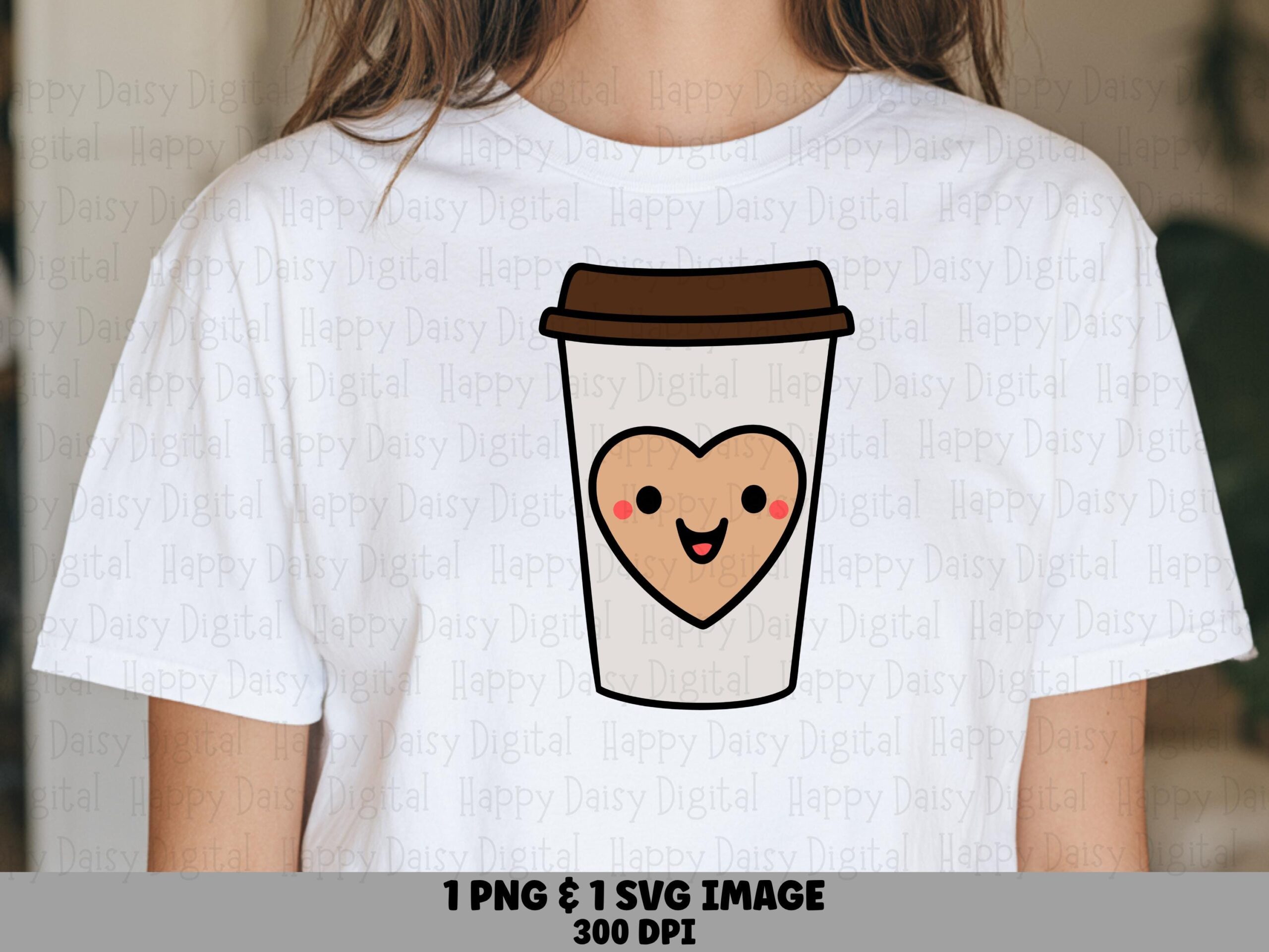 Heart Coffee Cup SVG PNG Heart Coffee Cup Cute Coffee Design Cricut Silhouette Canva Commercial Use POD