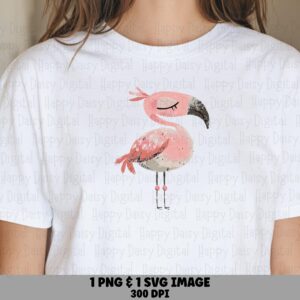 Sleepy Flamingo SVG PNG Sleepy Flamingo Resting Design Sublimation Cricut Silhouette Canva Commercial Use POD