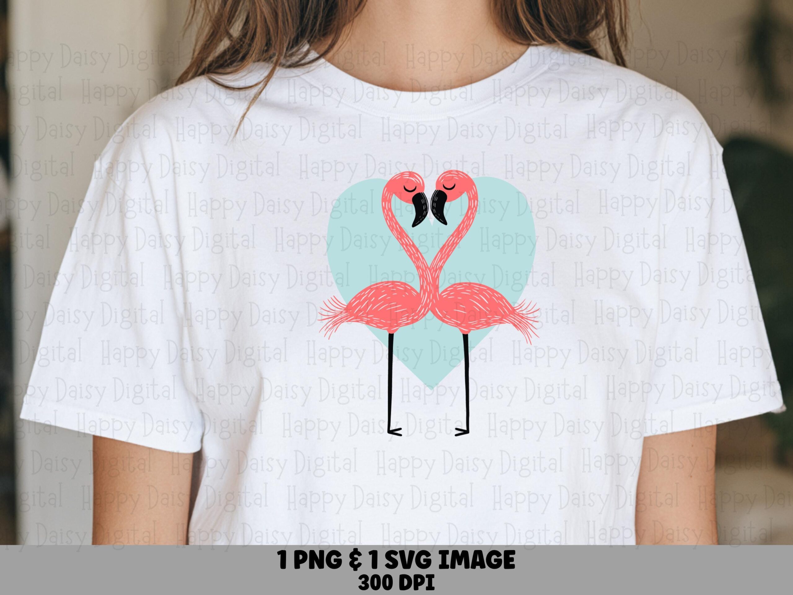 Flamingo Heart Mint SVG PNG Flamingo Heart Mint Background Sublimation Cricut Silhouette Canva Commercial Use POD