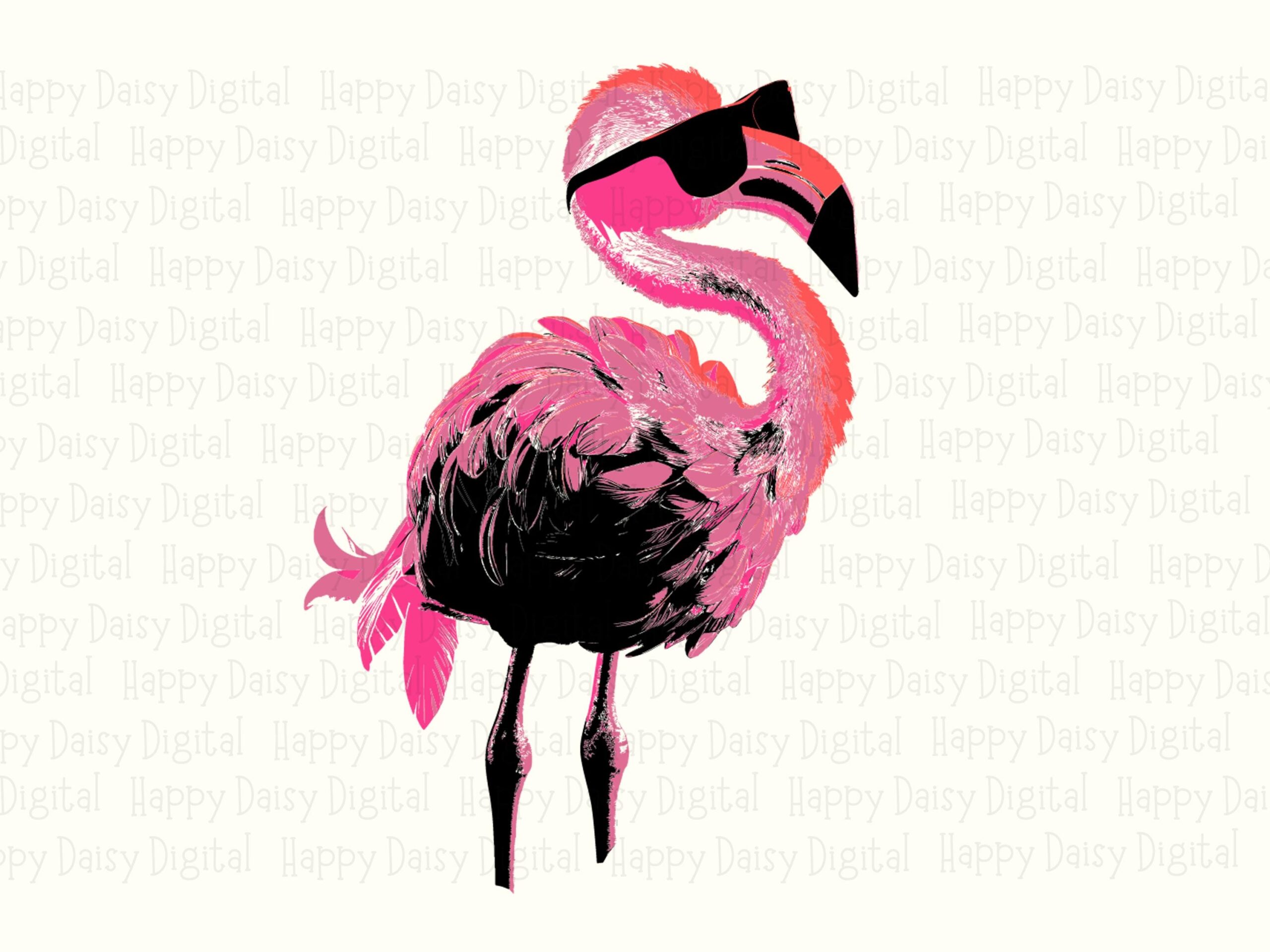 Sunglasses Flamingo SVG PNG Sunglasses Flamingo Stylized Design Sublimation Cricut Silhouette Canva Commercial Use POD - Image 2