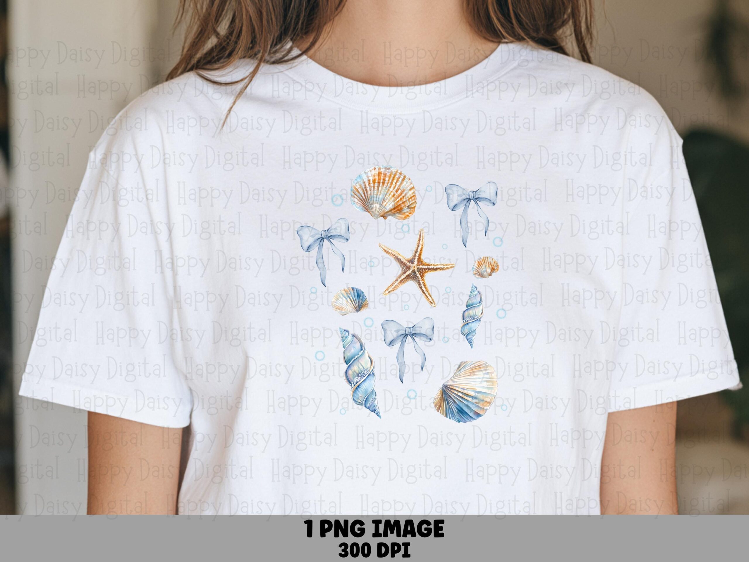 Coastal Treasures PNG Seashell Design Coastal Treasures Sublimation Beach Summer Commercial Use POD