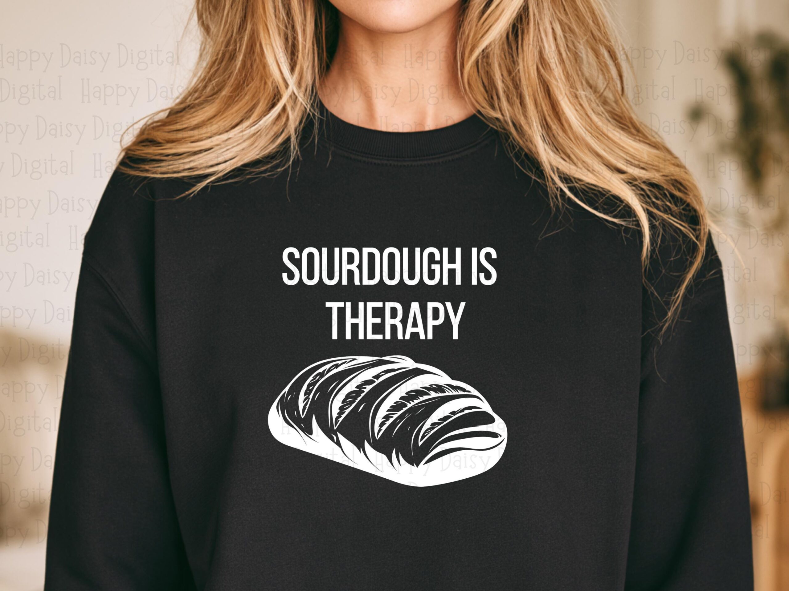 Sourdough Is Therapy SVG PNG Sourdough Is Therapy Bread Loaf Illustration Cricut Silhouette Canva Commercial Use POD - Image 2