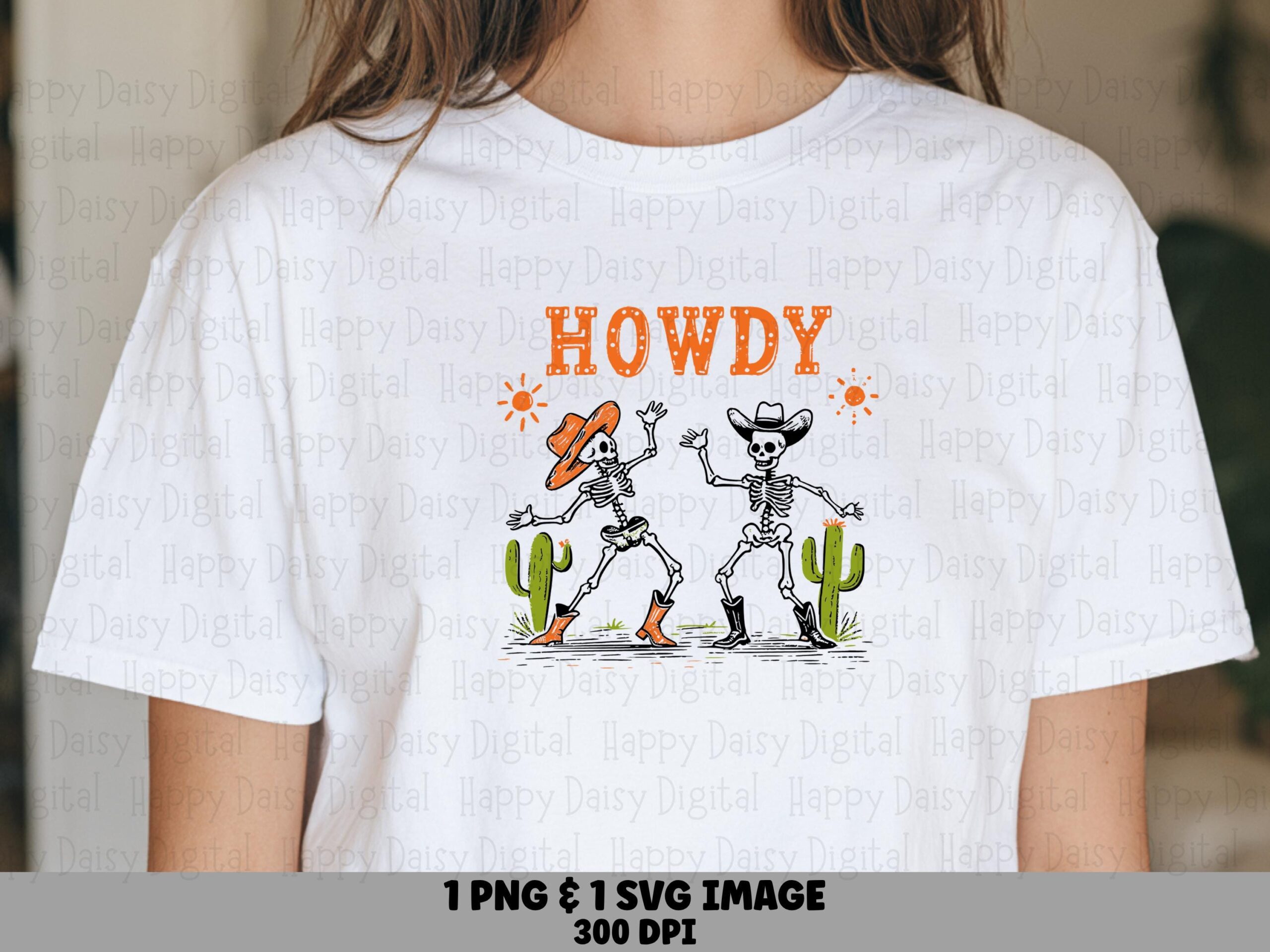 Howdy Skeletons SVG PNG Howdy Skeleton Design Cowboy Illustration Cricut Silhouette Canva Commercial Use POD