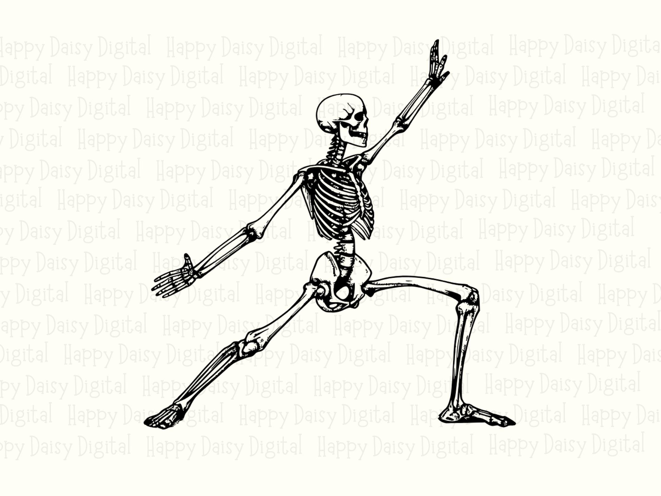 Dancing Skeleton SVG PNG Dancing Skeleton Design Skeleton Illustration Cricut Silhouette Canva Commercial Use POD - Image 2