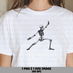 Dancing Skeleton SVG PNG Dancing Skeleton Design Skeleton Illustration Cricut Silhouette Canva Commercial Use POD