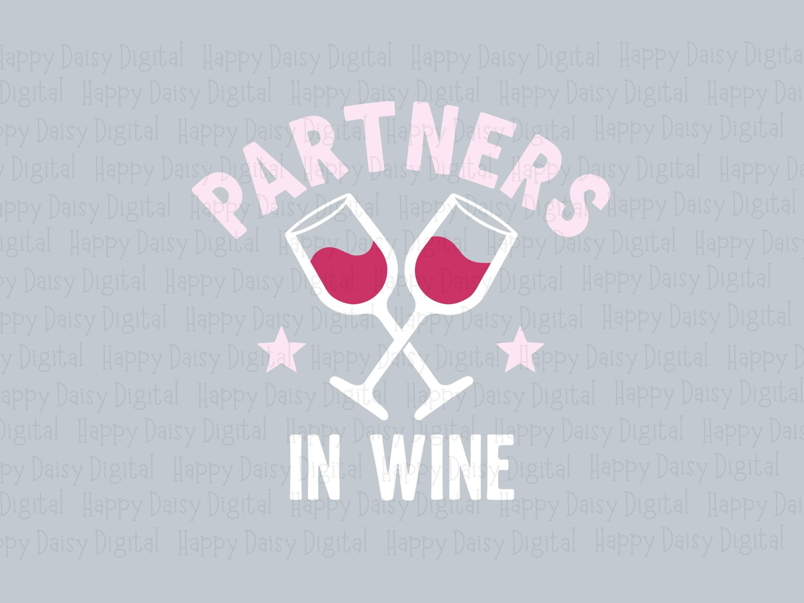 Partners In Wine SVG PNG Partners In Wine Wine Glasses Icon Cricut Silhouette Canva Commercial Use POD - Image 2