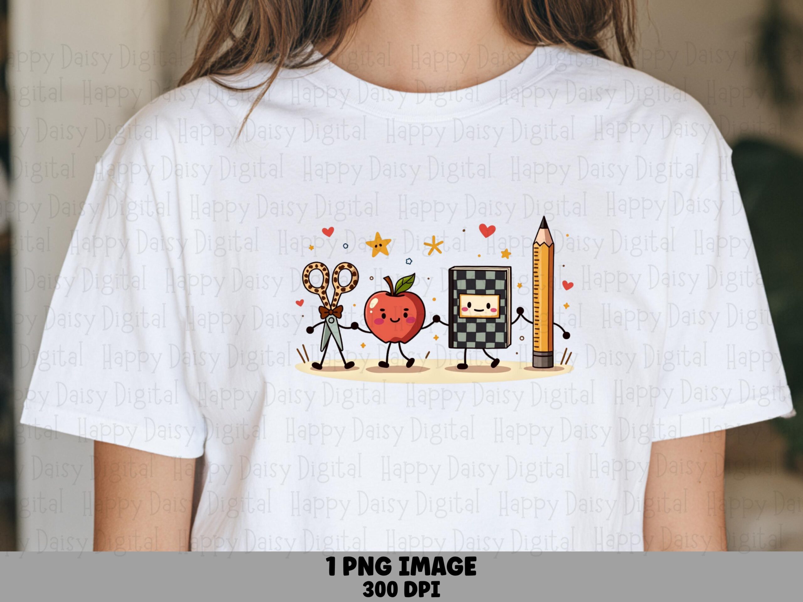 School Supplies Icons PNG School Supplies Design Colorful Icon Illustration Sublimation Design Commercial Use POD