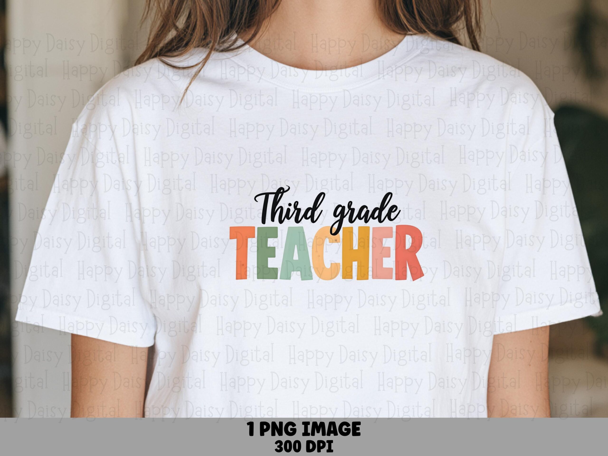 Third Grade Teacher PNG Third Grade Teacher Script Text Design Sublimation Design Commercial Use POD