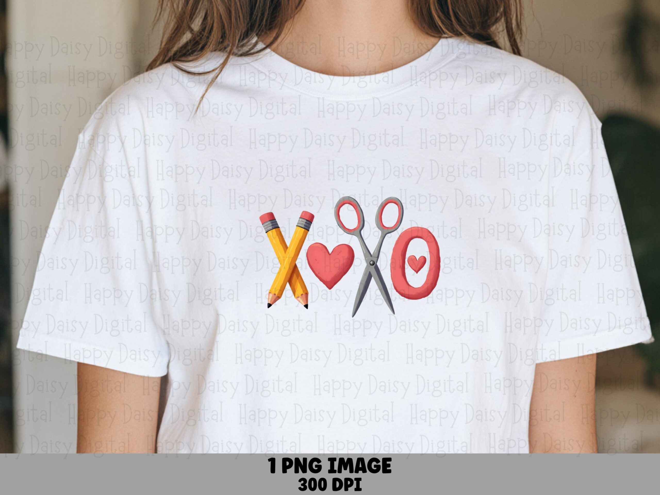 XO PNG Xo Teacher Design Scissors Pencil Icons Sublimation Design Commercial Use POD