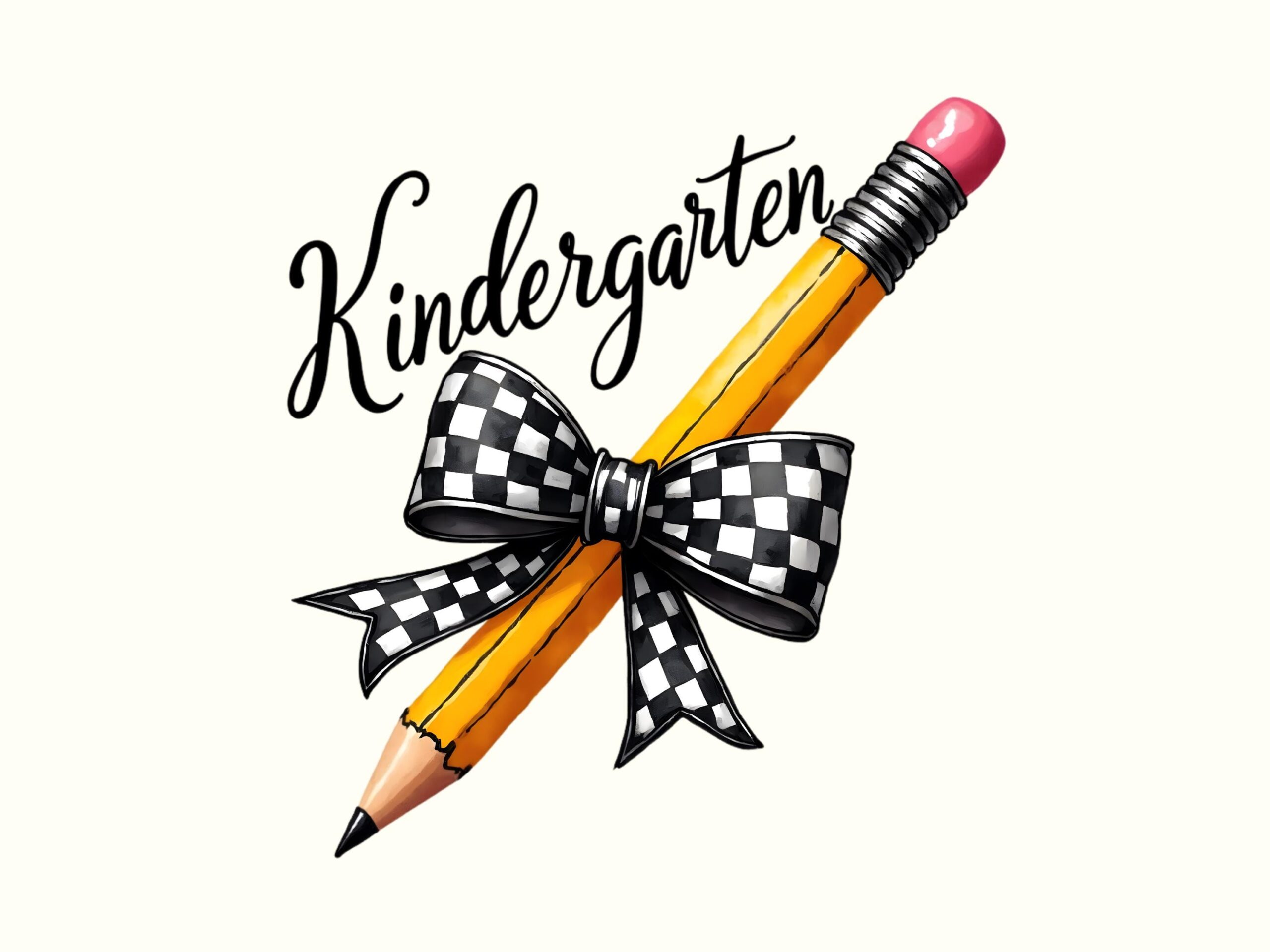 Kindergarten PNG Kindergarten Design Bow Pencil Illustration Sublimation Design Commercial Use POD - Image 2