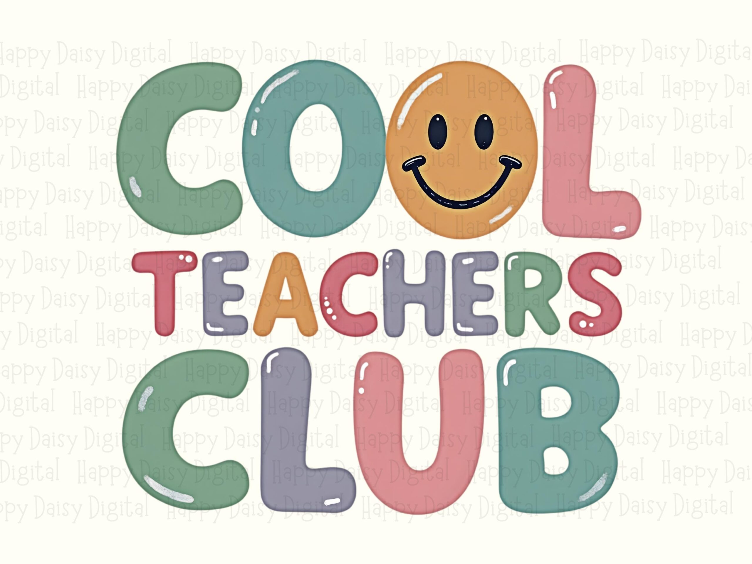 Cool Teachers Club PNG Cool Teachers Club Pastel Text Design Sublimation Design Commercial Use POD - Image 2