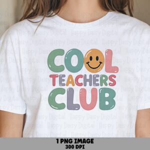 Cool Teachers Club PNG Cool Teachers Club Pastel Text Design Sublimation Design Commercial Use POD