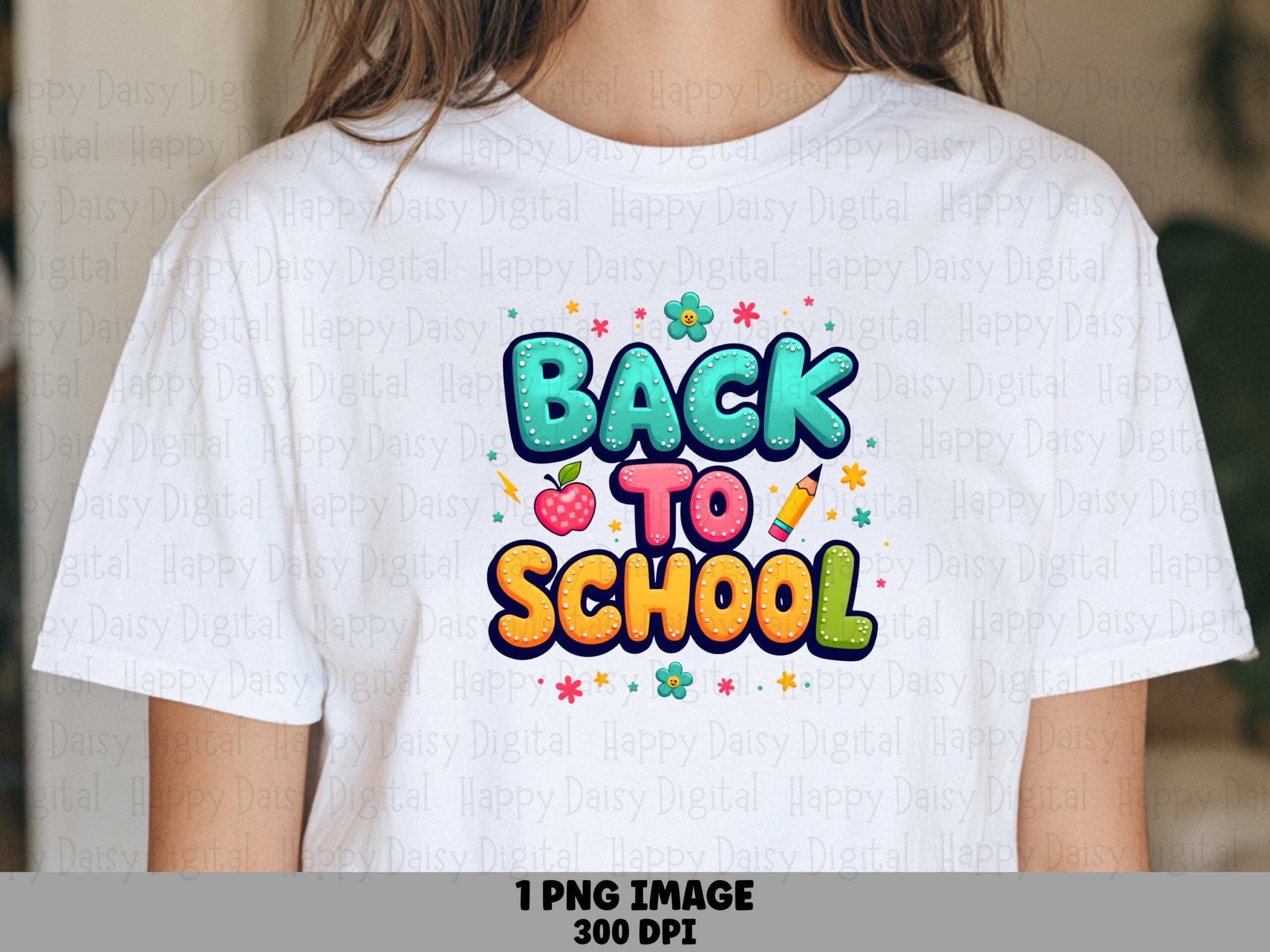 Back To School PNG Back To School Bold Colorful Stacked Text Sublimation Design Commercial Use POD