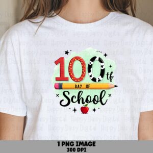 100th Day Of School PNG 100Th Day Of School Pencil Glasses Icon Sublimation Design Commercial Use POD