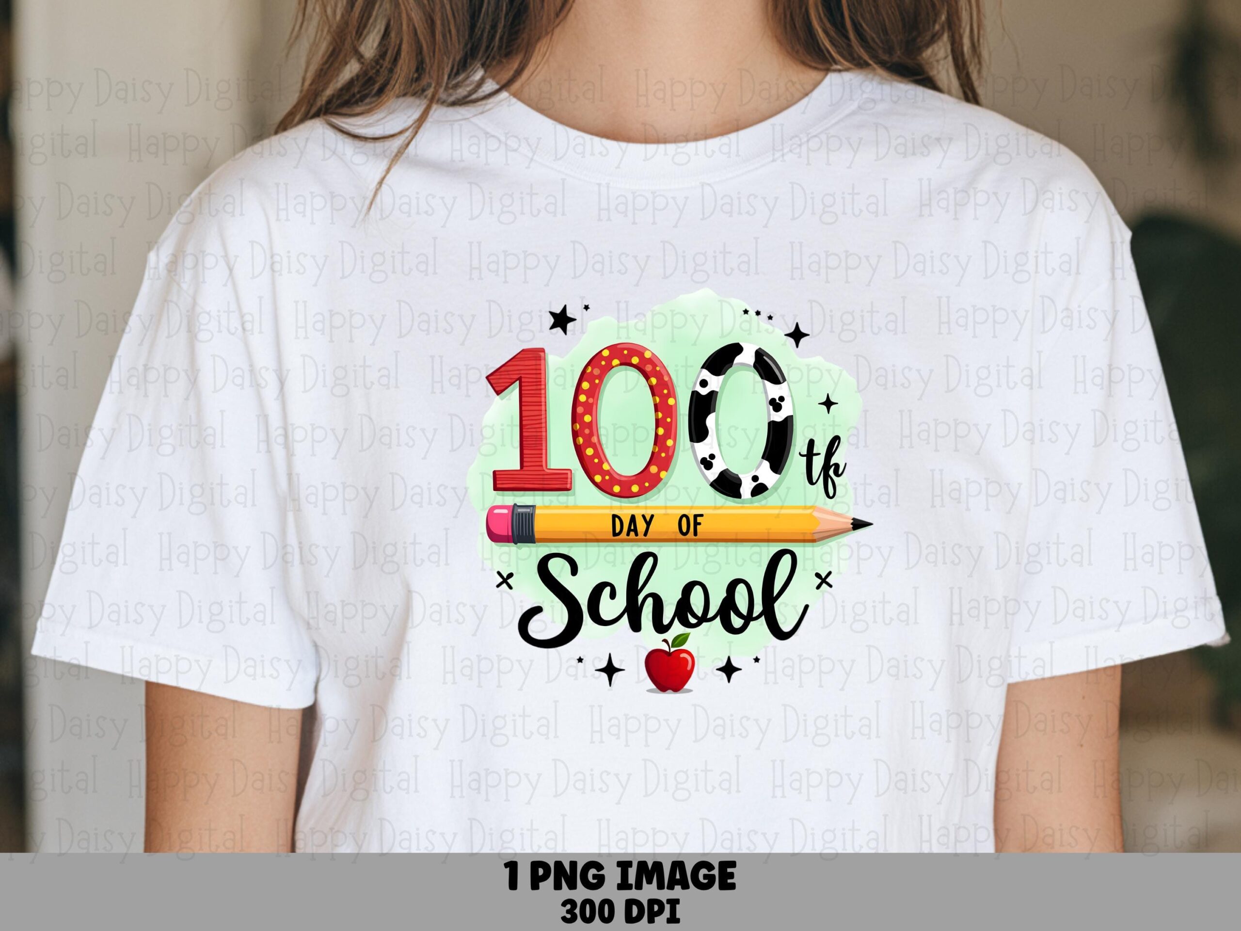 100th Day Of School PNG 100Th Day Of School Pencil Glasses Icon Sublimation Design Commercial Use POD