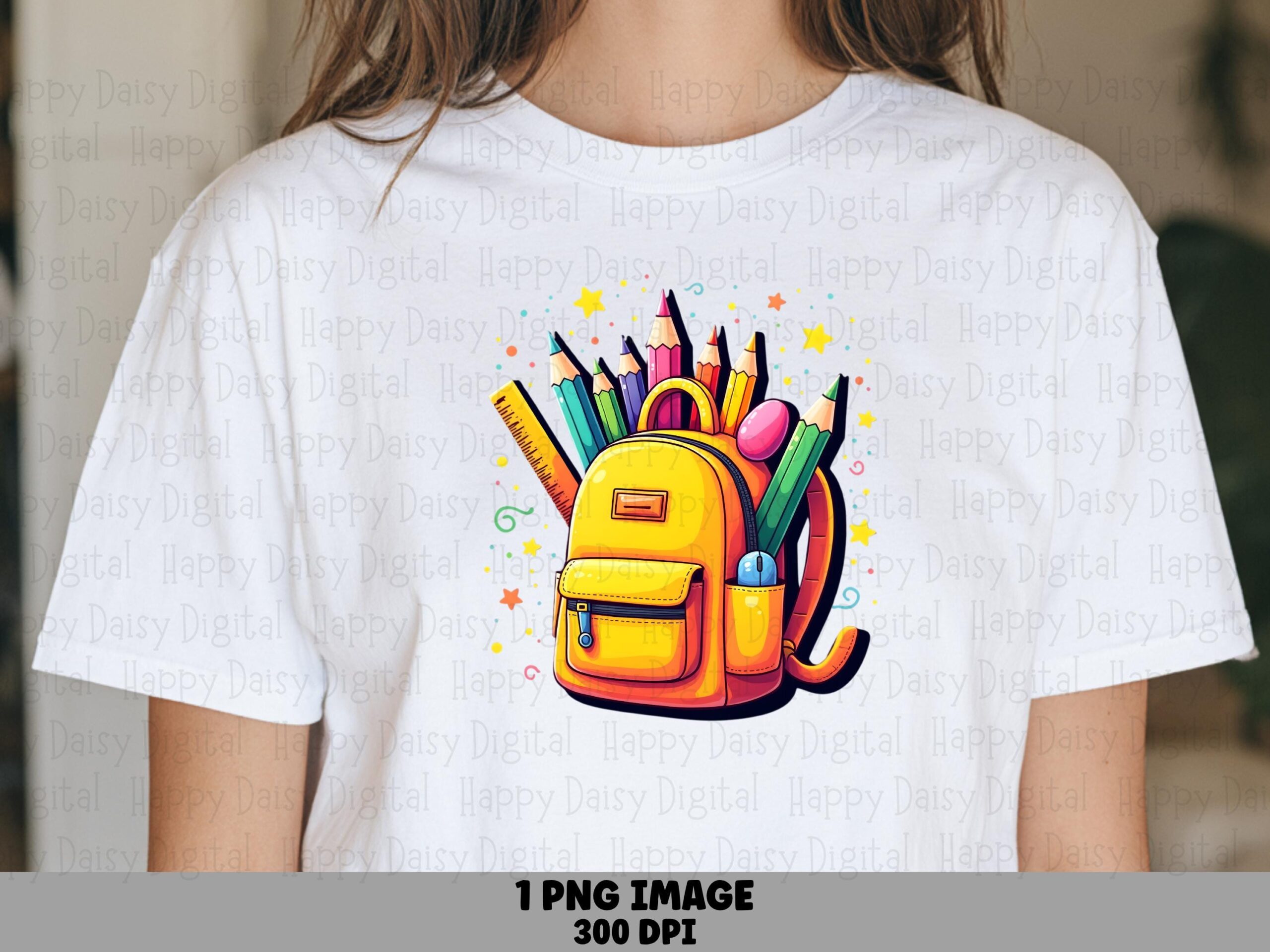 Colorful Backpack PNG Backpack Illustration Back To School Design Sublimation Design Commercial Use POD