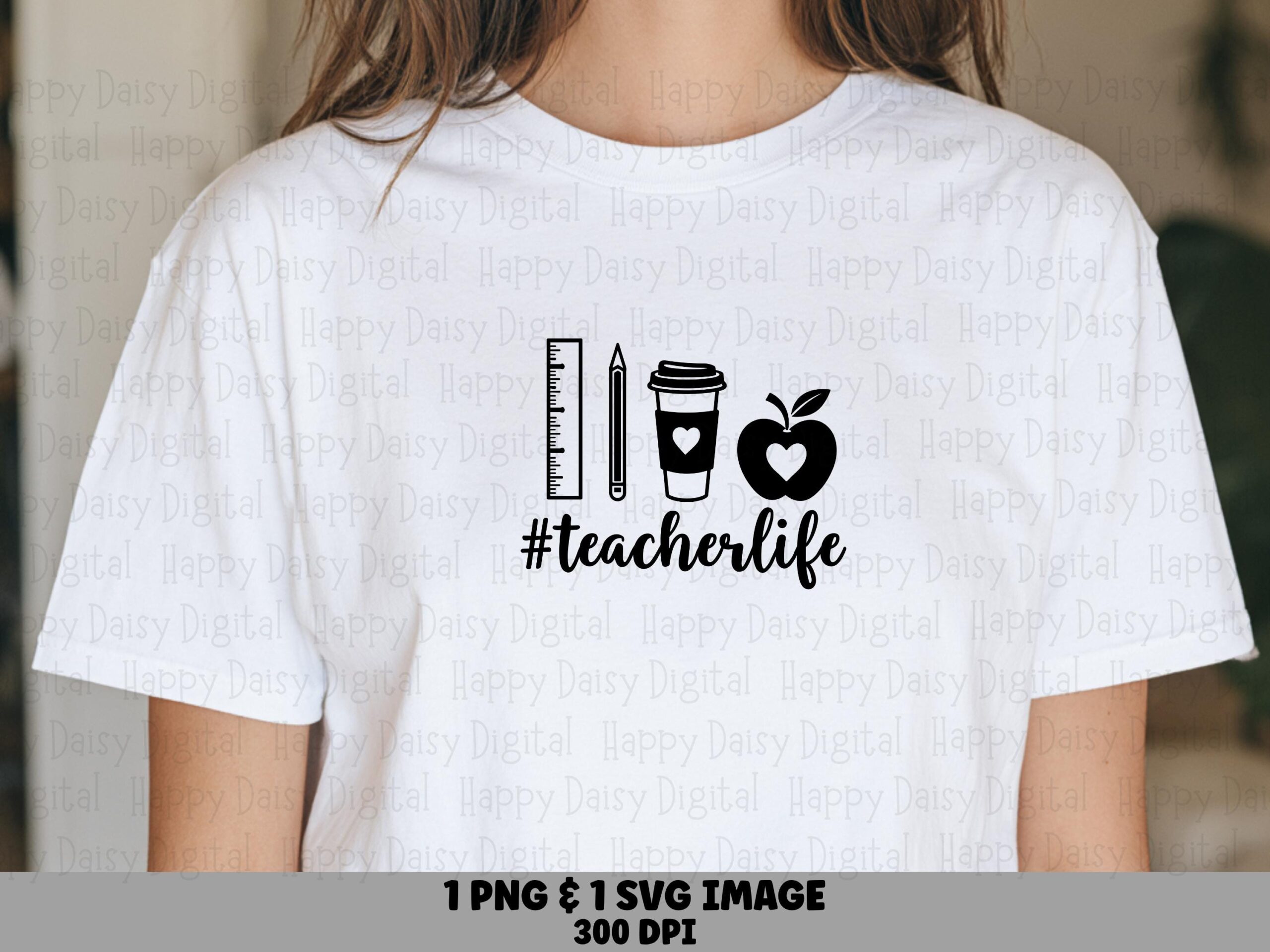 Teacher Life SVG PNG Teacher Life Design Coffee Icon Design Cricut Silhouette Canva Commercial Use POD
