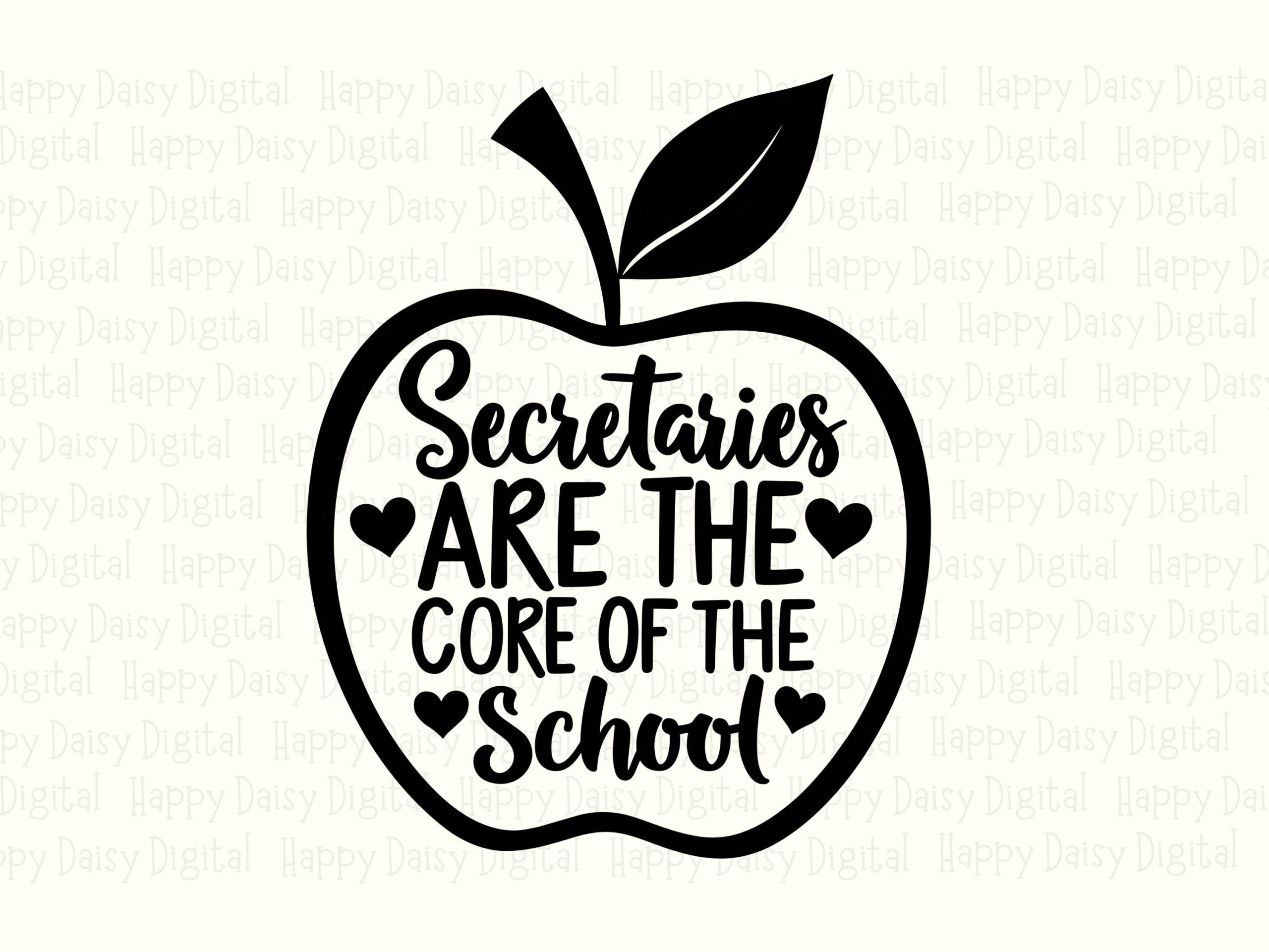 Secretaries Are The Core Of The School SVG PNG Secretaries Core Quote Apple Icon Design Cricut Silhouette Canva Commercial Use POD - Image 2