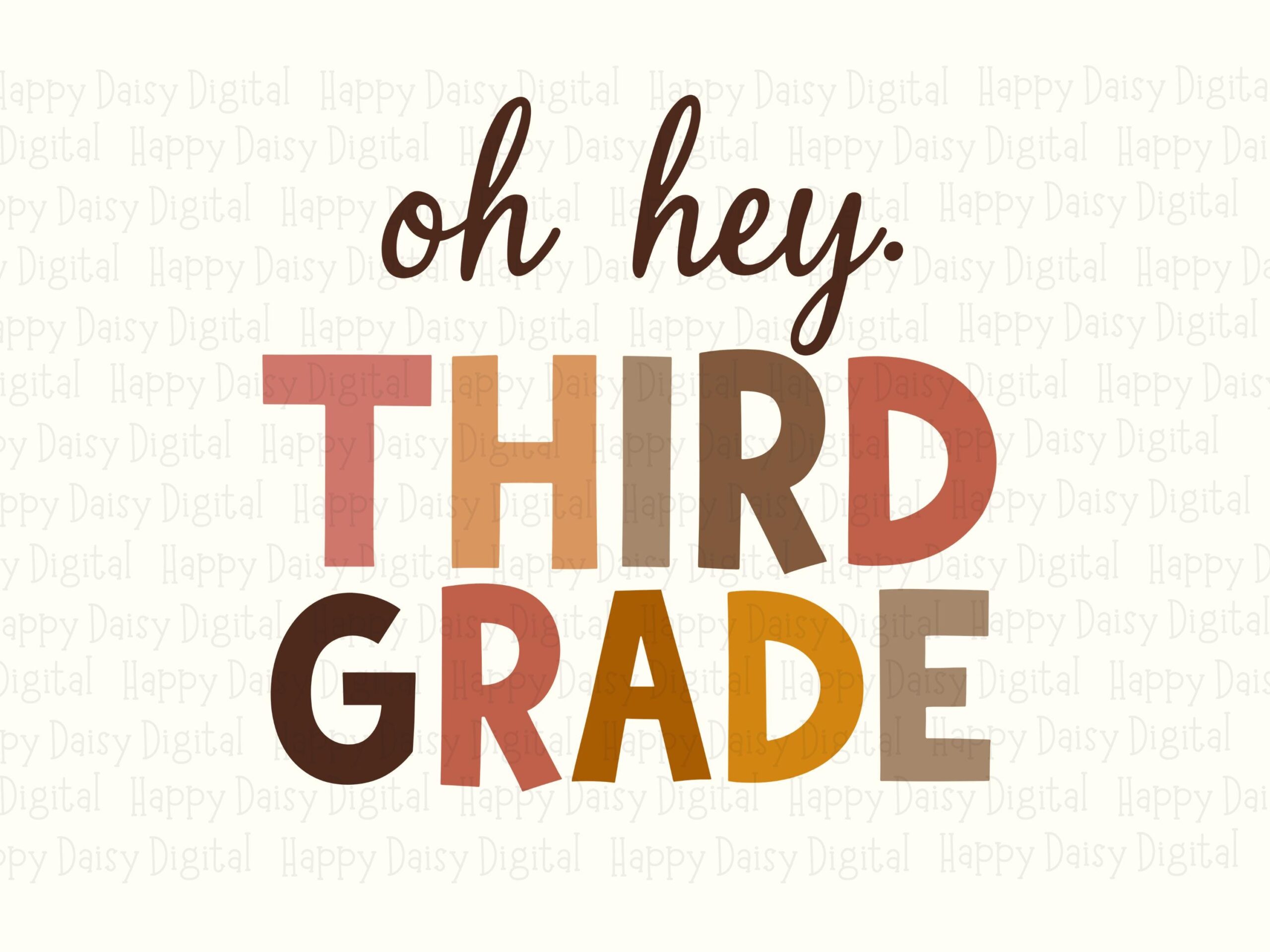Oh Hey Third Grade SVG PNG Third Grade Design Colorful Stacked Text Cricut Silhouette Canva Commercial Use POD - Image 2