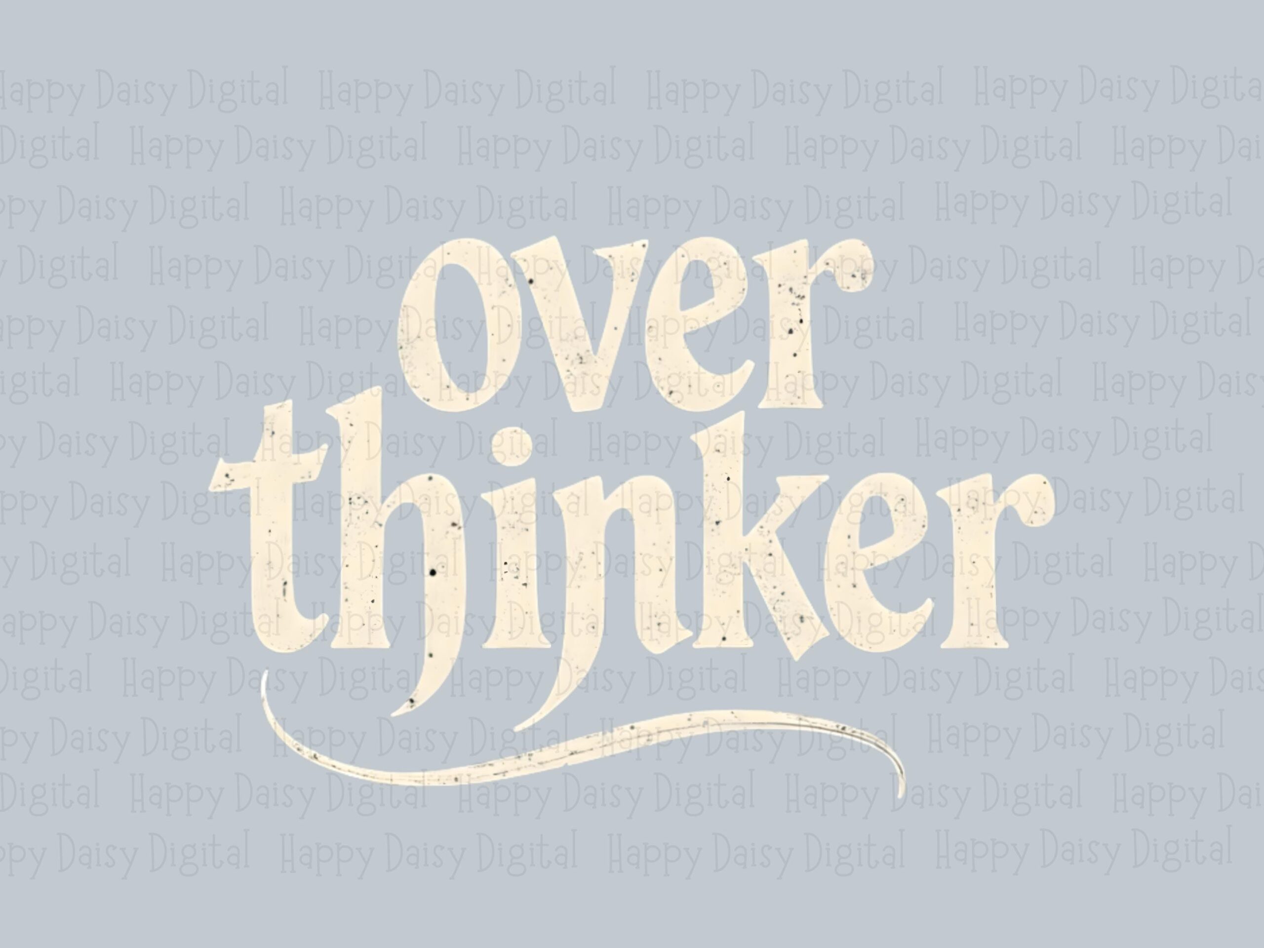 Overthinker SVG PNG Overthinker Script Script Text Design Cricut Silhouette Canva Commercial Use POD - Image 2