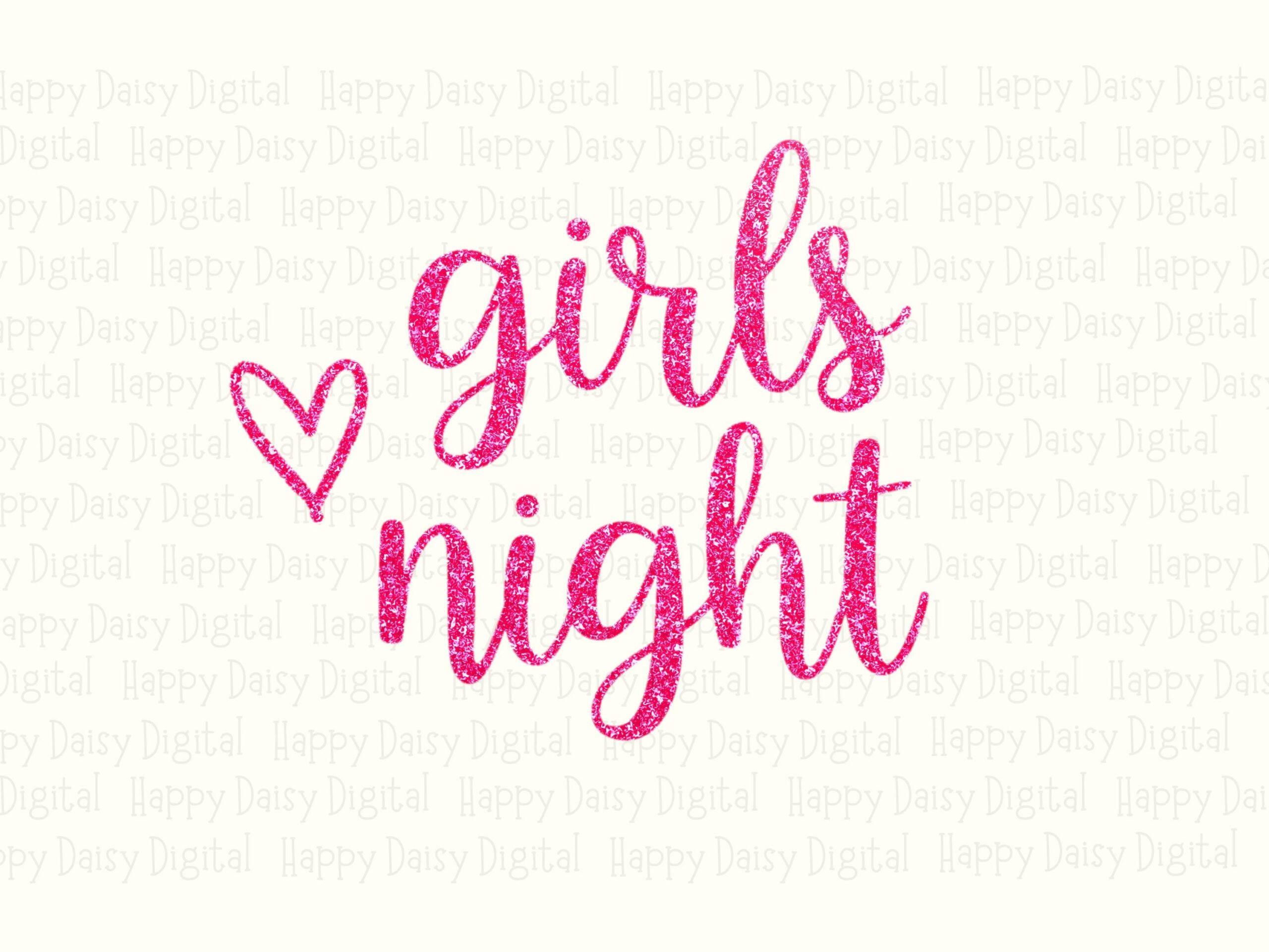 Girls Night PNG Girls Night Design Script Text Commercial Use POD - Image 2