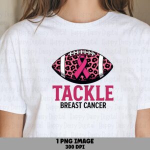 Tackle Breast Cancer PNG Tackle Breast Cancer Leopard Football Design Commercial Use POD