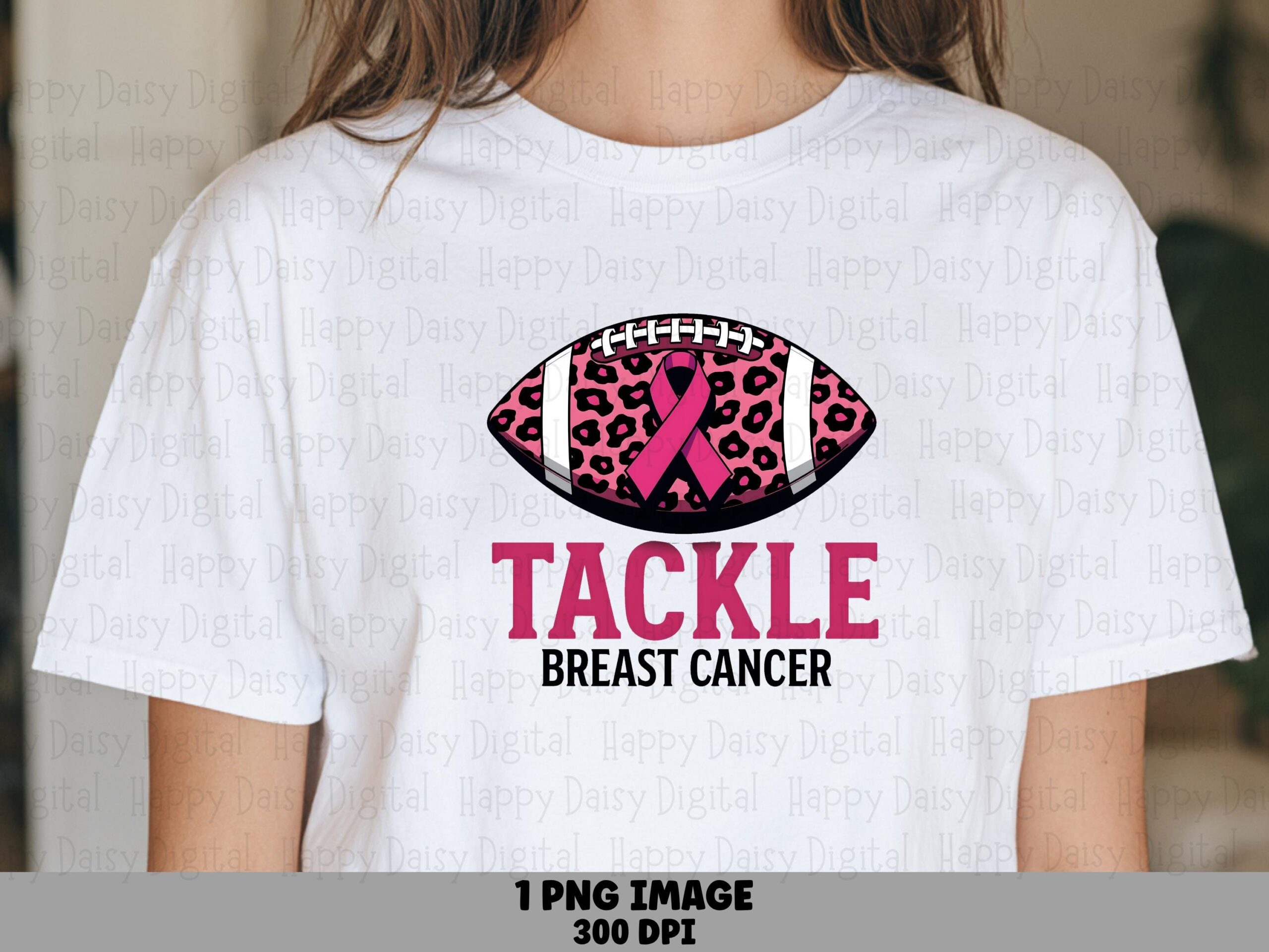 Tackle Breast Cancer PNG Tackle Breast Cancer Leopard Football Design Commercial Use POD