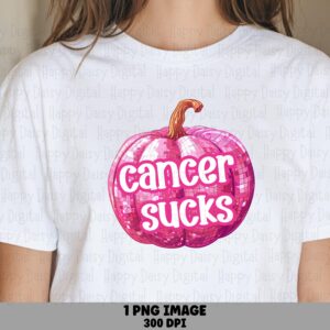 Cancer Sucks PNG Breast Cancer PNG Cancer Sucks Design Pumpkin Illustration Commercial Use POD