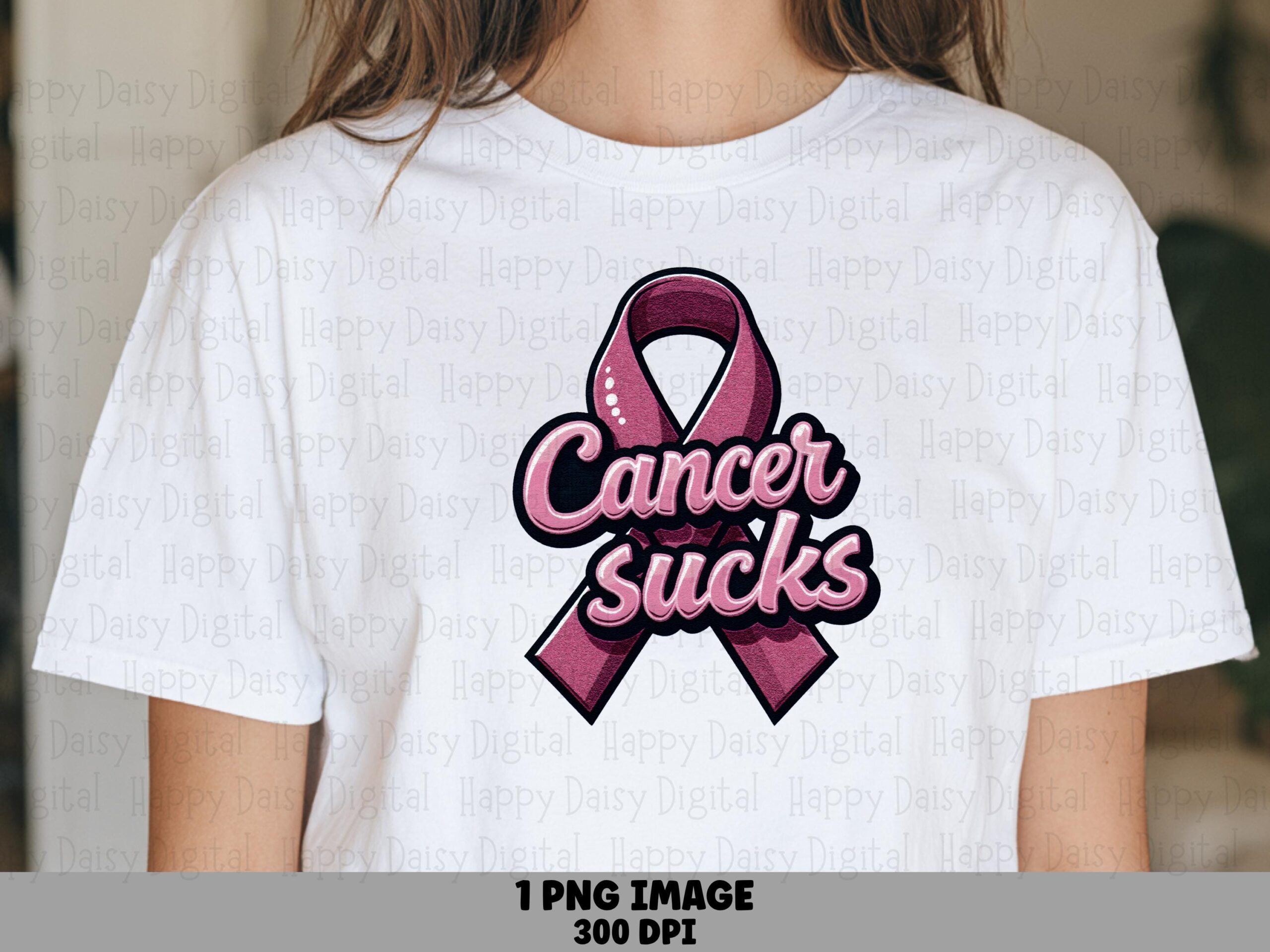 Cancer Sucks PNG Cancer Sucks Ribbon Bold Outline Text Commercial Use POD