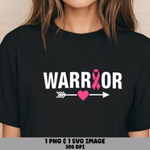 Warrior SVG PNG Warrior Design Ribbon Arrow Accent Cricut Silhouette Canva Commercial Use POD
