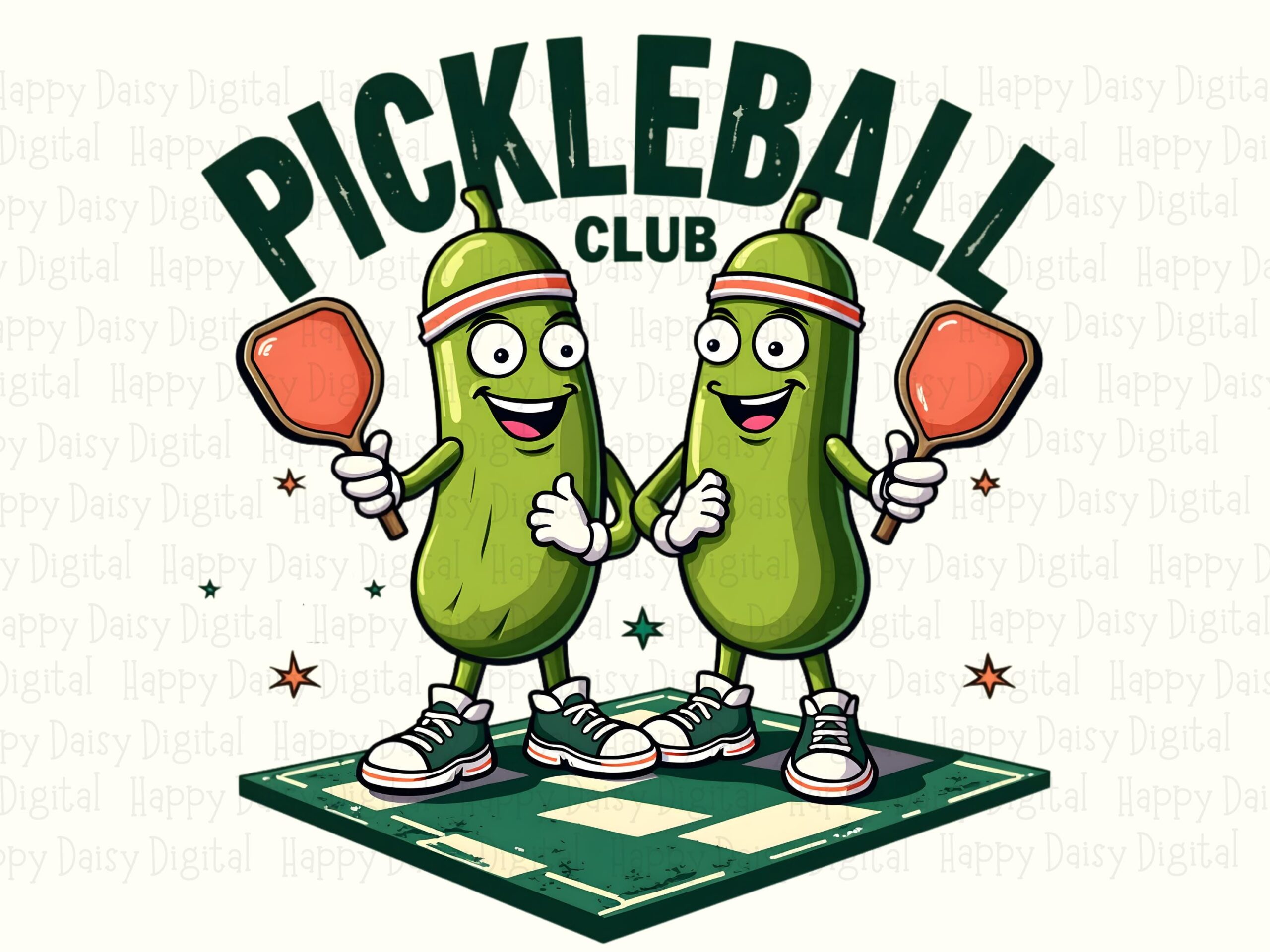 Pickleball Club PNG Pickleball Club Avocados Fun Character Illustration Commercial Use POD - Image 2