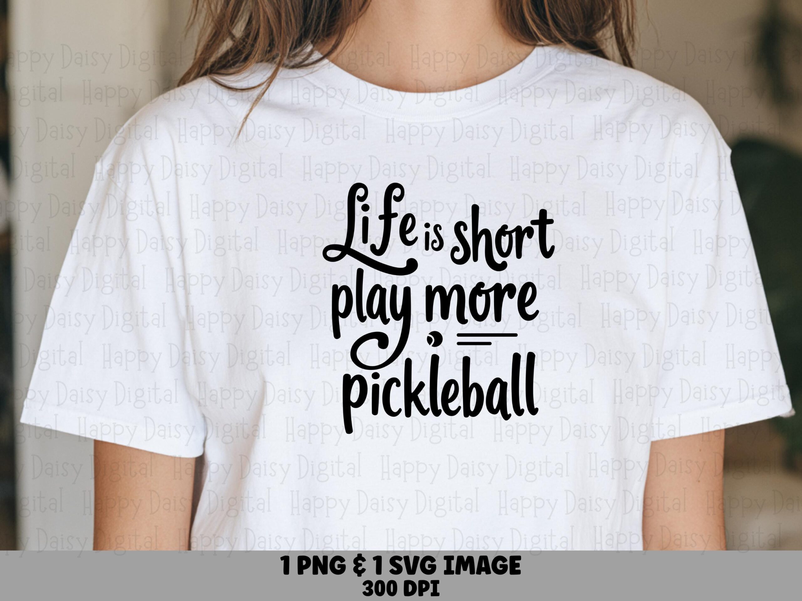 Life Is Short Play More Pickleball SVG PNG Life Is Short Quote Stacked Text Design Cricut Silhouette Canva Commercial Use POD