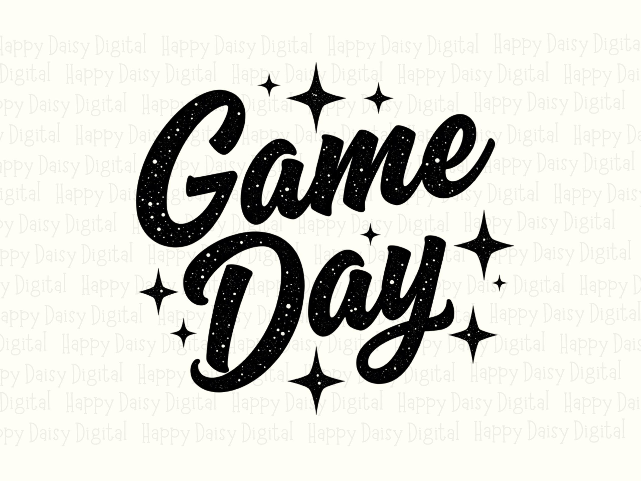 Game Day PNG Game Day Script Design Star Accent Design Commercial Use POD - Image 2