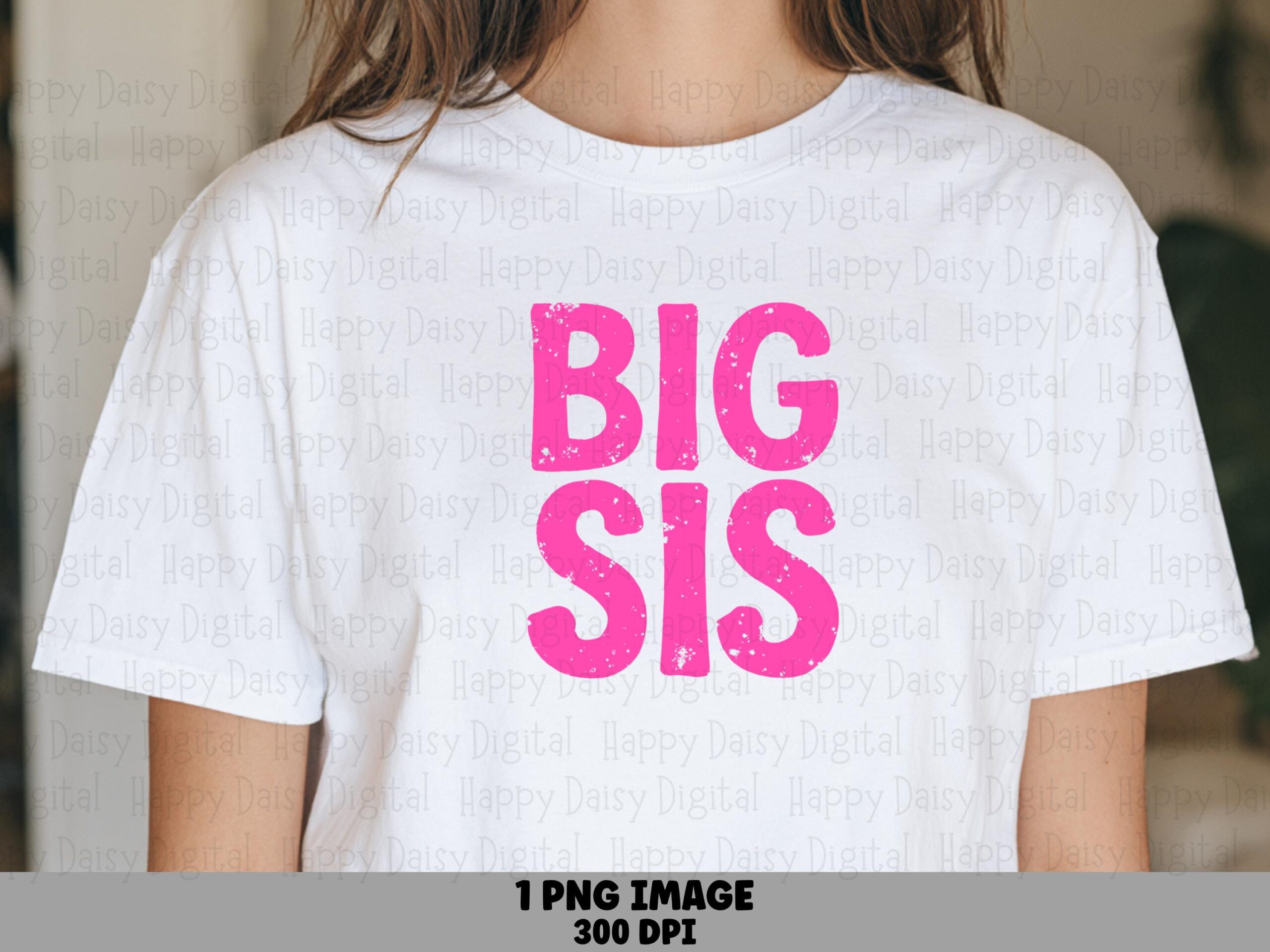 Big Sis PNG Big Sis Design Bold Pink Text Commercial Use POD