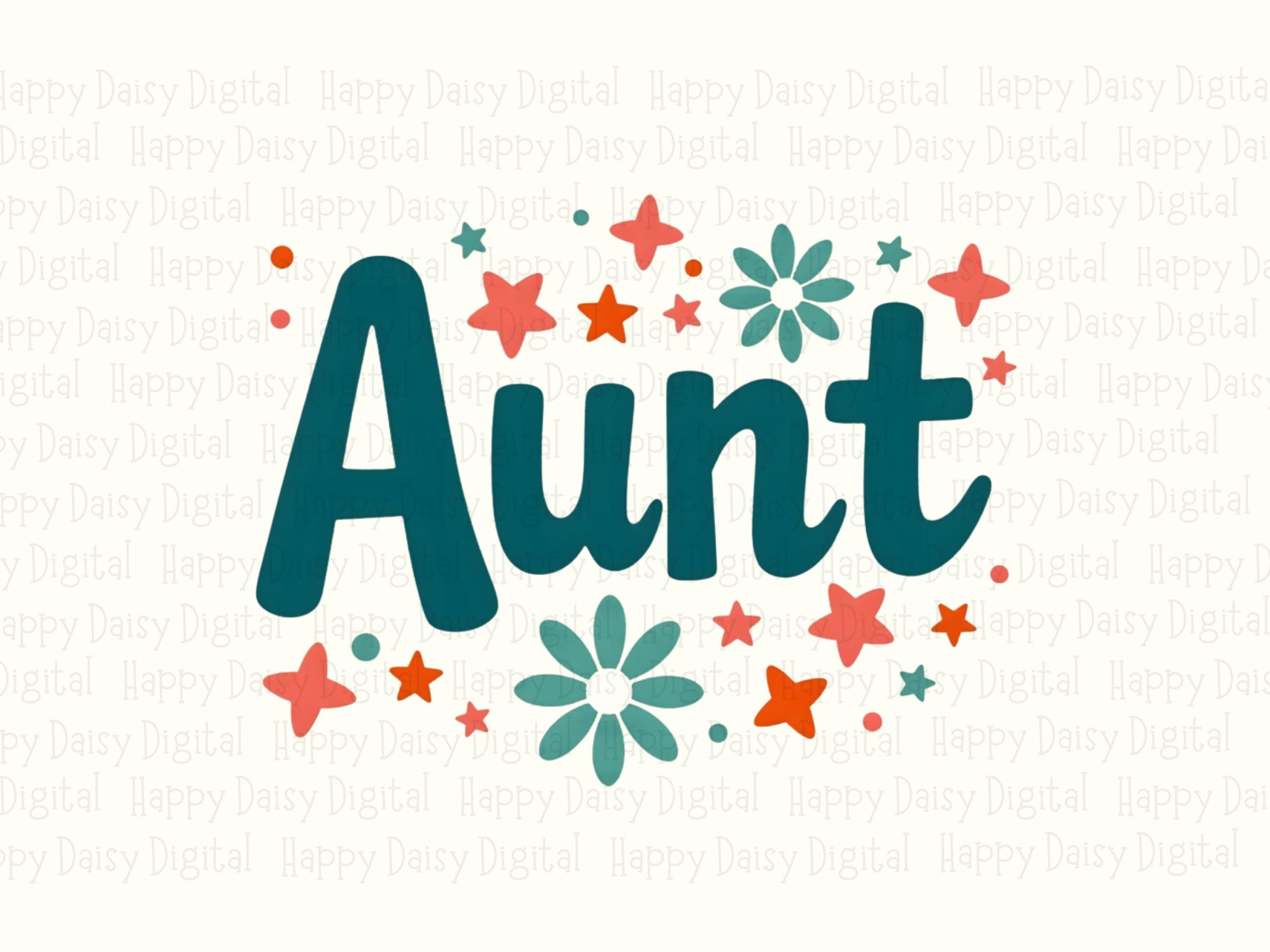 Aunt PNG Aunt Floral Design Script Text Commercial Use POD - Image 2