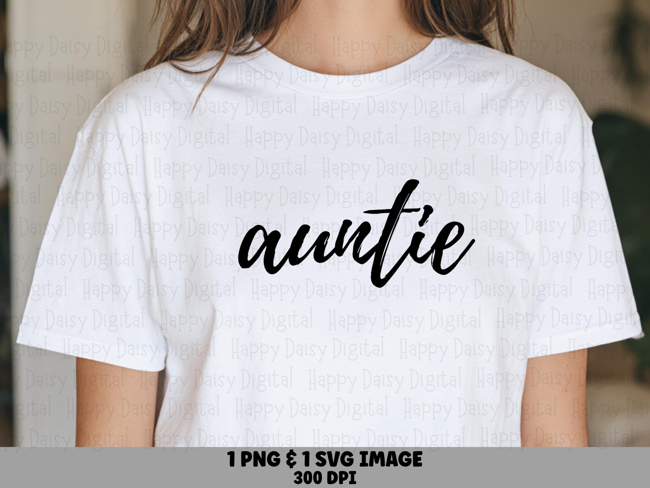 Auntie SVG PNG Auntie Cursive Script Text Design Cricut Silhouette Canva Commercial Use POD