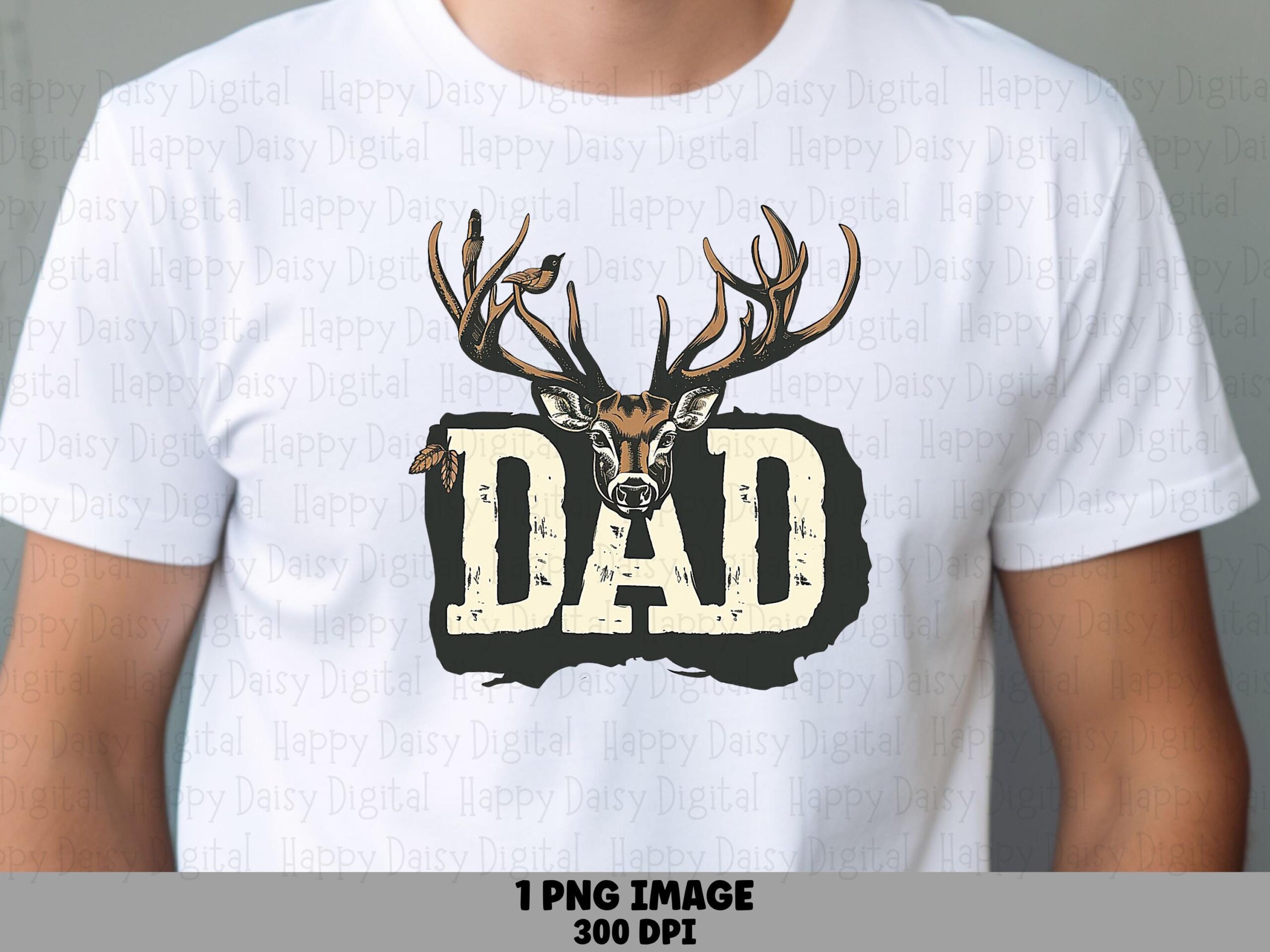 Dad PNG Dad Antler Design Hunting Dad Design Commercial Use POD