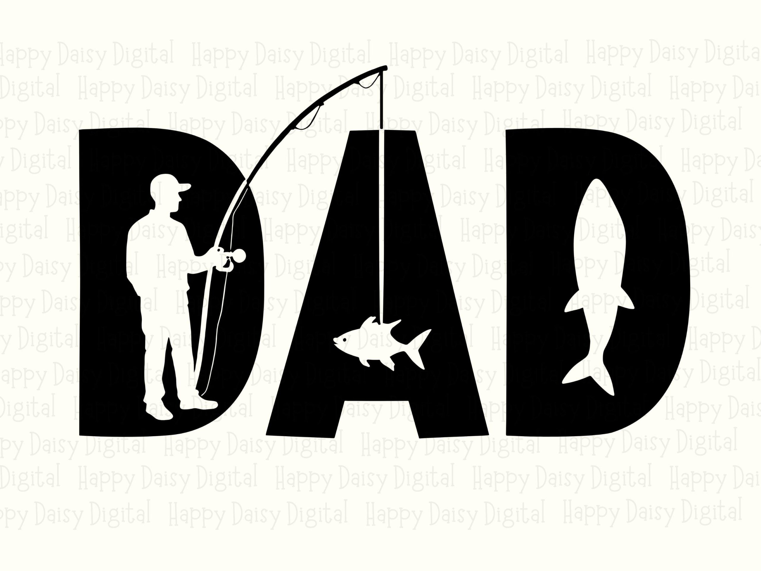 Dad SVG PNG Fishing Dad Design Integrated Icon Text Cricut Silhouette Canva Commercial Use POD - Image 2