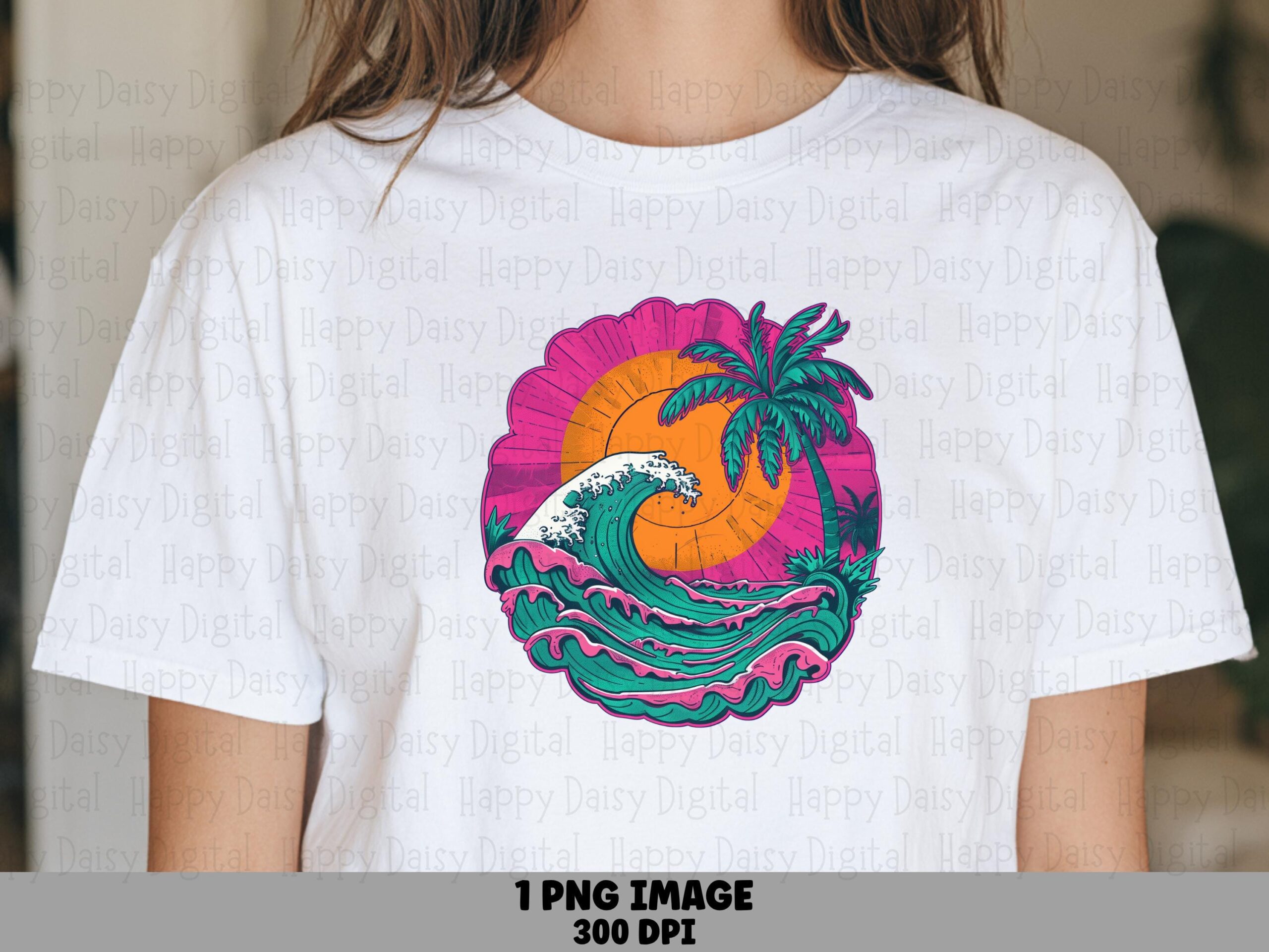 Tropical Wave Circle PNG Tropical Circle Wave Design Sublimation Beach Summer Commercial Use POD