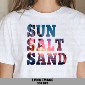 Sun Salt Sand PNG Photo Fill Beach Text Sublimation Design Commercial Use POD