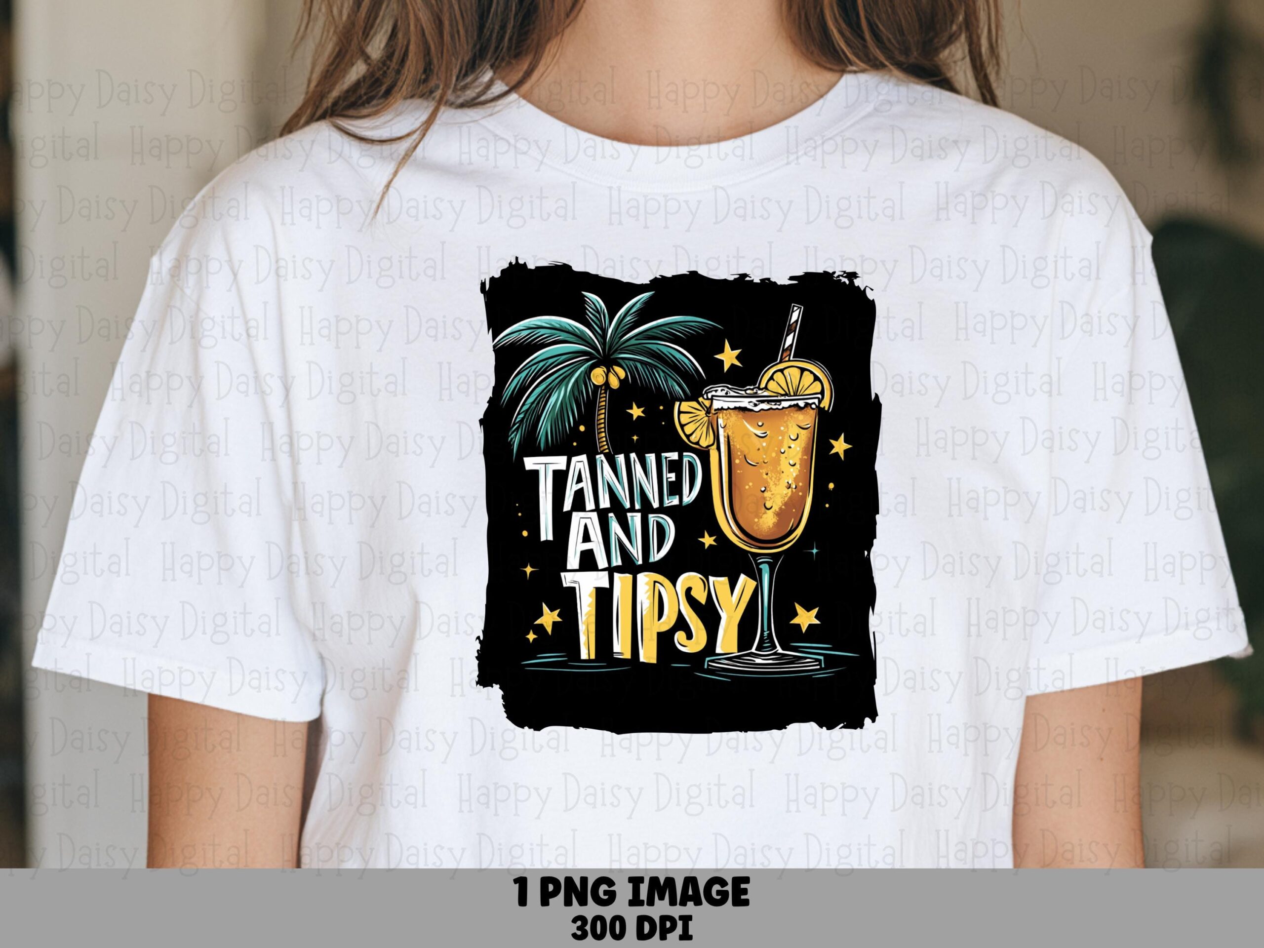 Tanned And Tipsy PNG Cocktail Design Tanned And Tipsy Sublimation Beach Summer Commercial Use POD