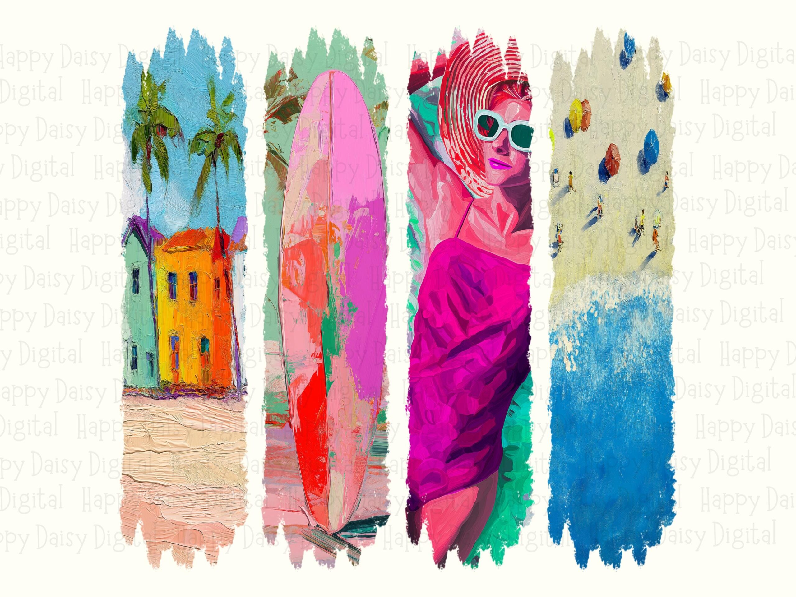 Beach Lifestyle Strip PNG Photo Strip Design Sublimation Design Beach Summer Commercial Use POD - Image 2