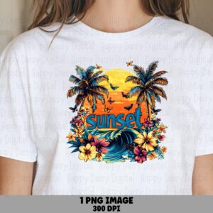 Sunset PNG Sunset Design Sublimation Design Beach Summer Commercial Use POD