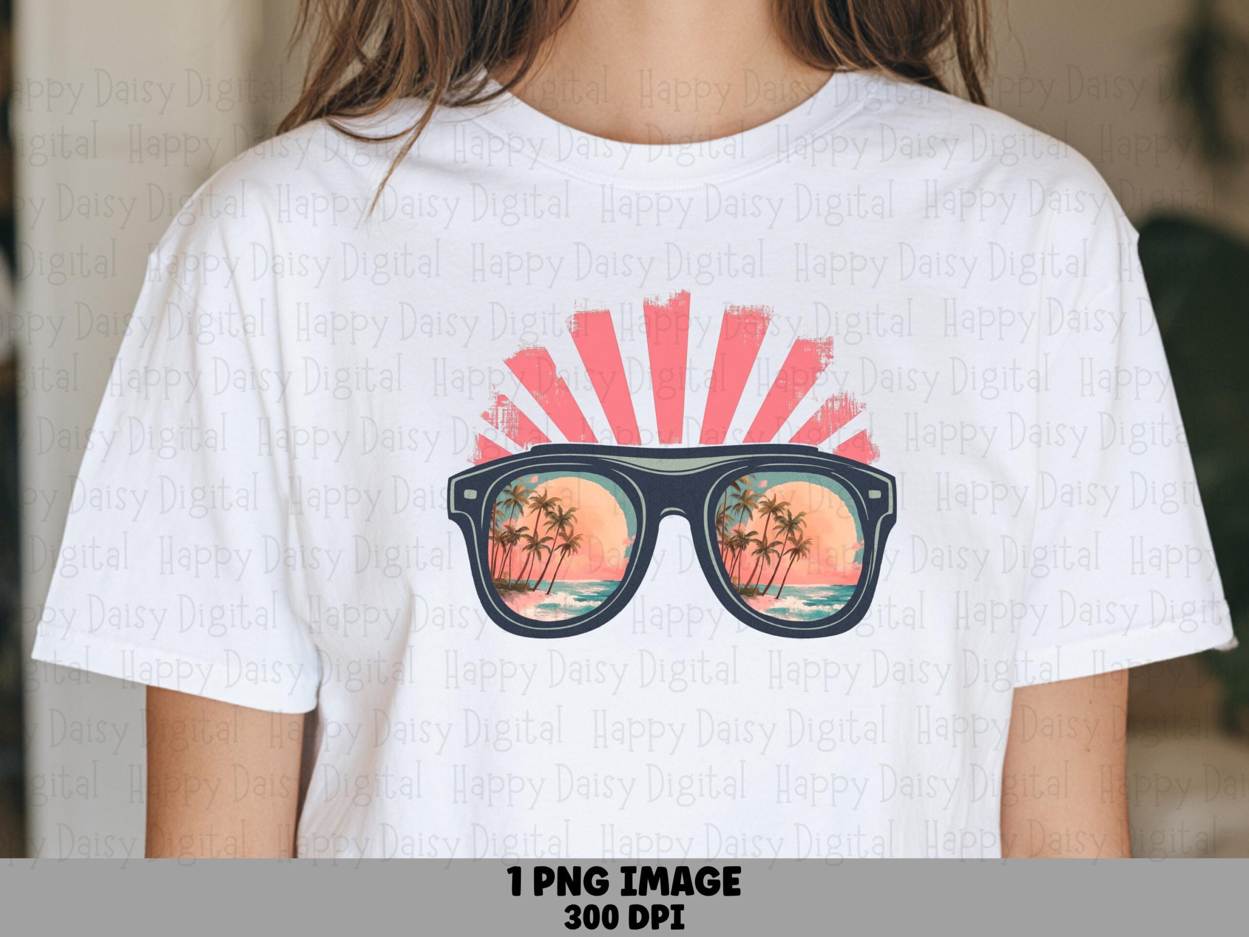Beach Sunglasses Sunburst PNG Sunglasses Design Sublimation Design Beach Summer Commercial Use POD