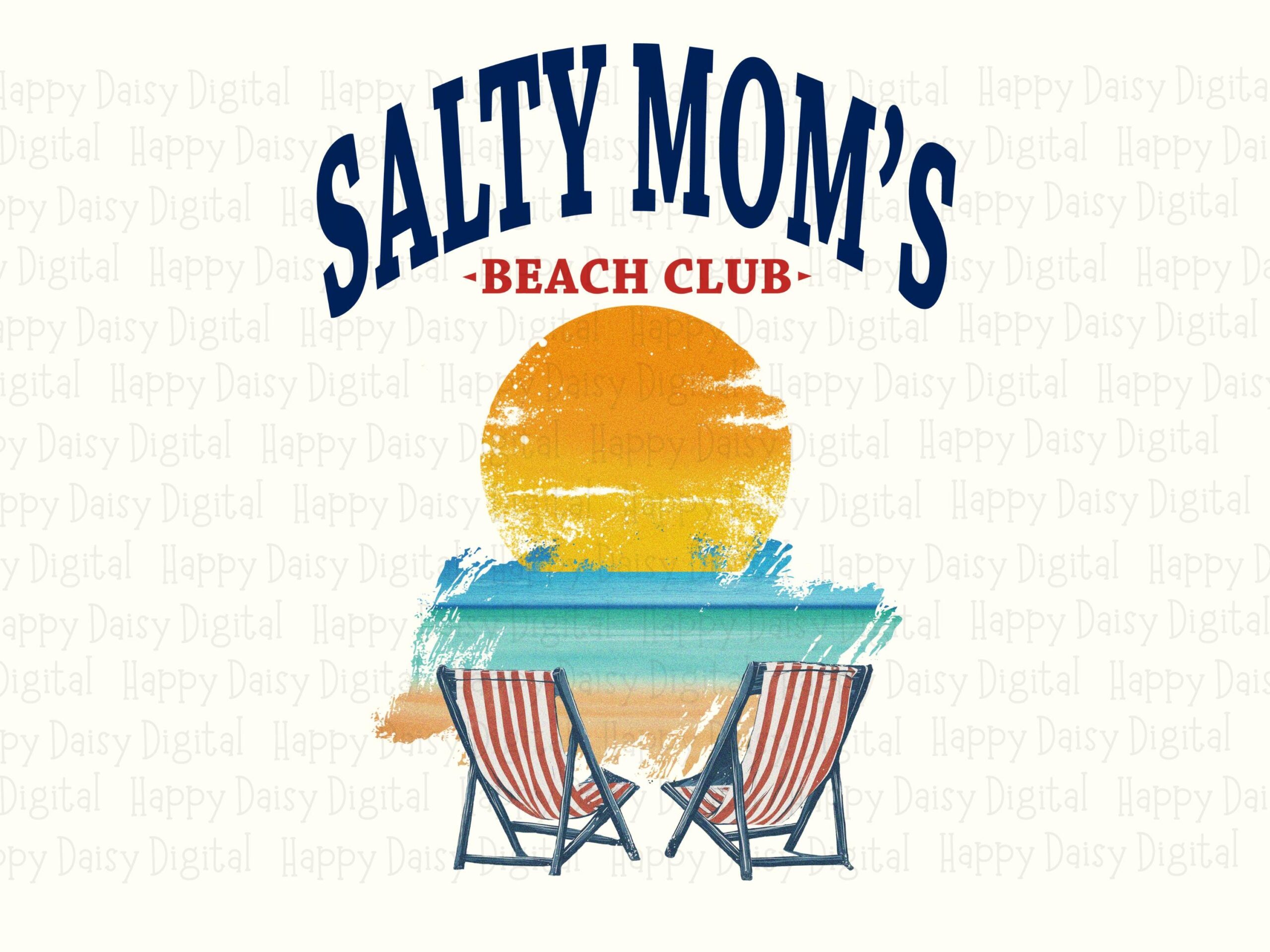 Salty Mom's Beach Club PNG Beach Club Badge Sublimation Design Beach Summer Commercial Use POD - Image 2