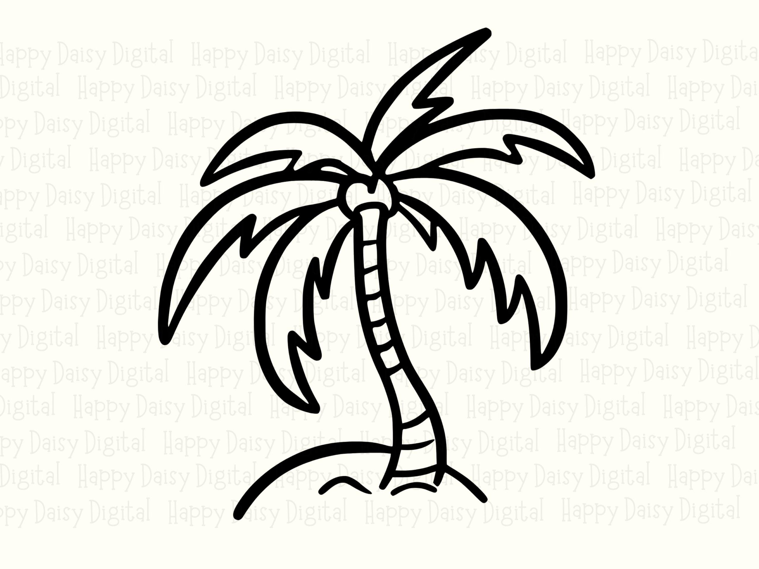 Palm Tree Line Art SVG PNG Line Art Palm Minimalist Palm Sublimation Cricut Silhouette Canva Commercial Use POD - Image 2