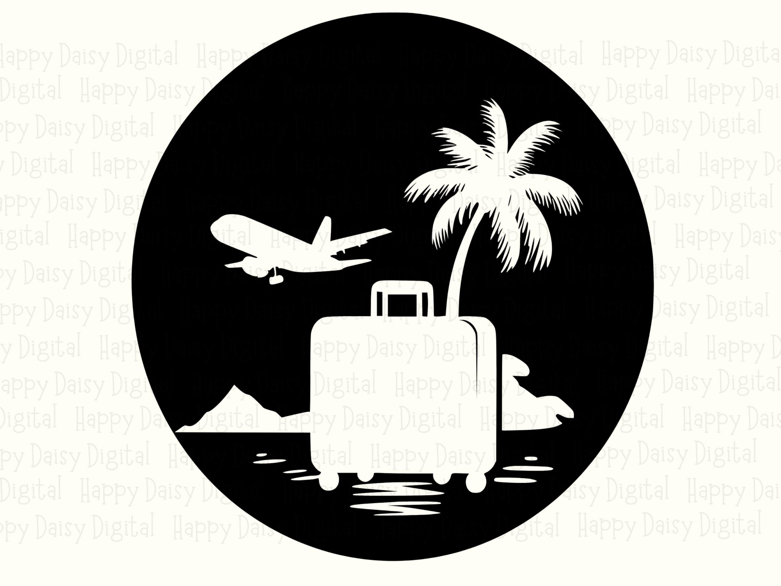 Travel Palm Icon SVG PNG Travel Icon Design Airplane Palm Sublimation Cricut Silhouette Canva Commercial Use POD - Image 2
