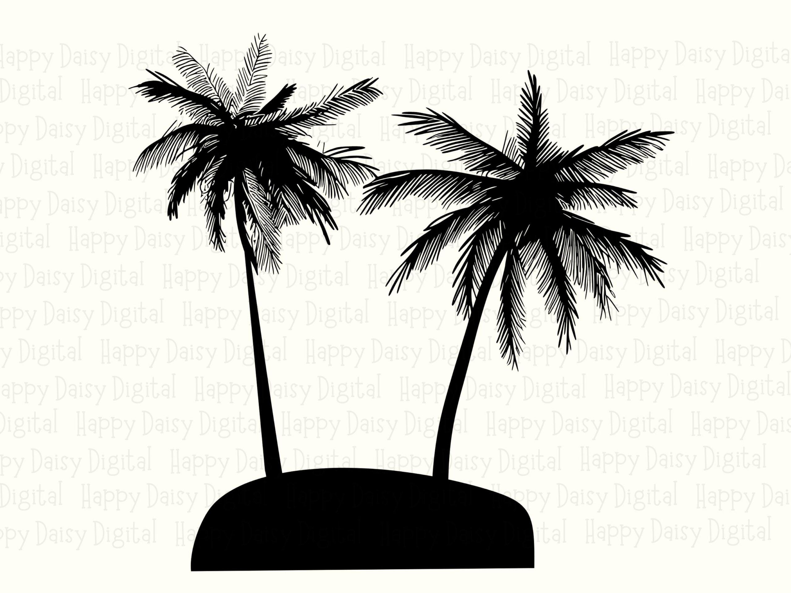 Island Palm Silhouette SVG PNG Island Silhouette Palm Trees Design Sublimation Cricut Silhouette Canva Commercial Use POD - Image 2